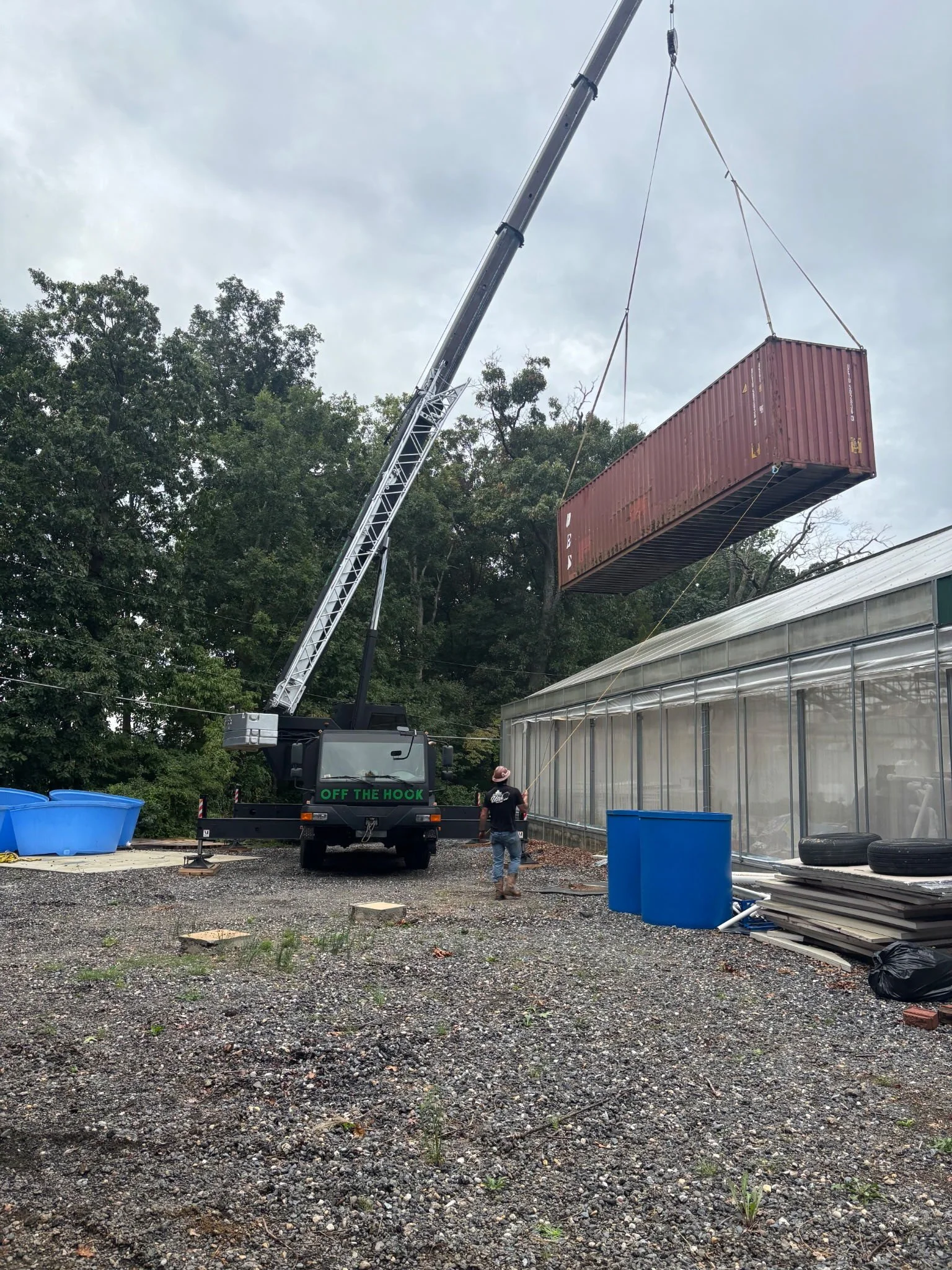 Sea Container crane Lift | Off The Hook Crane Service