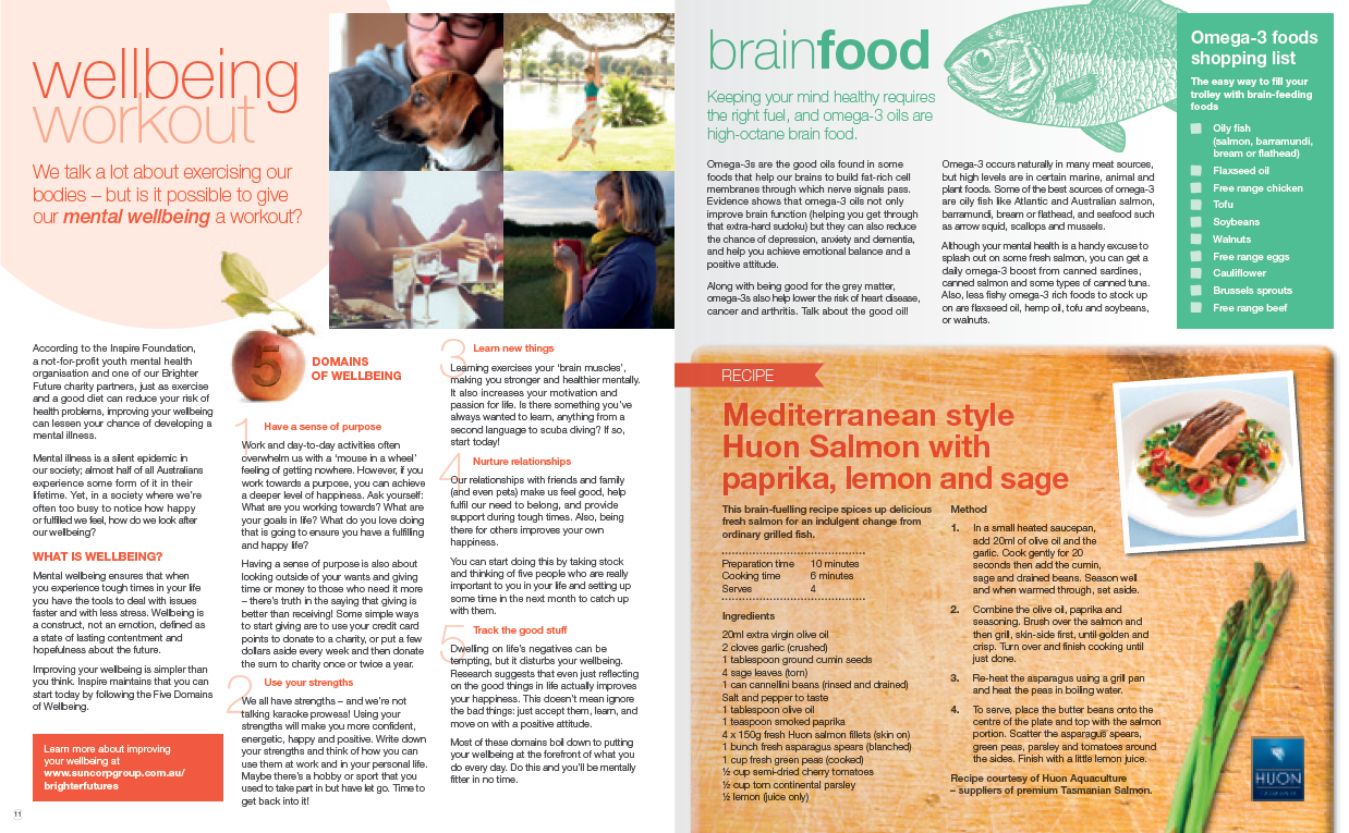 Suncorp life insurance branded magazine