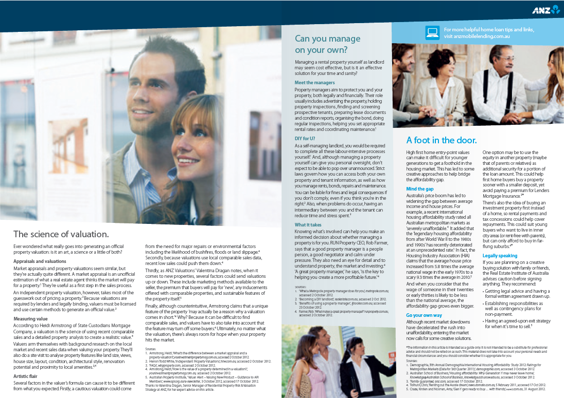 Property investment newsletter spread