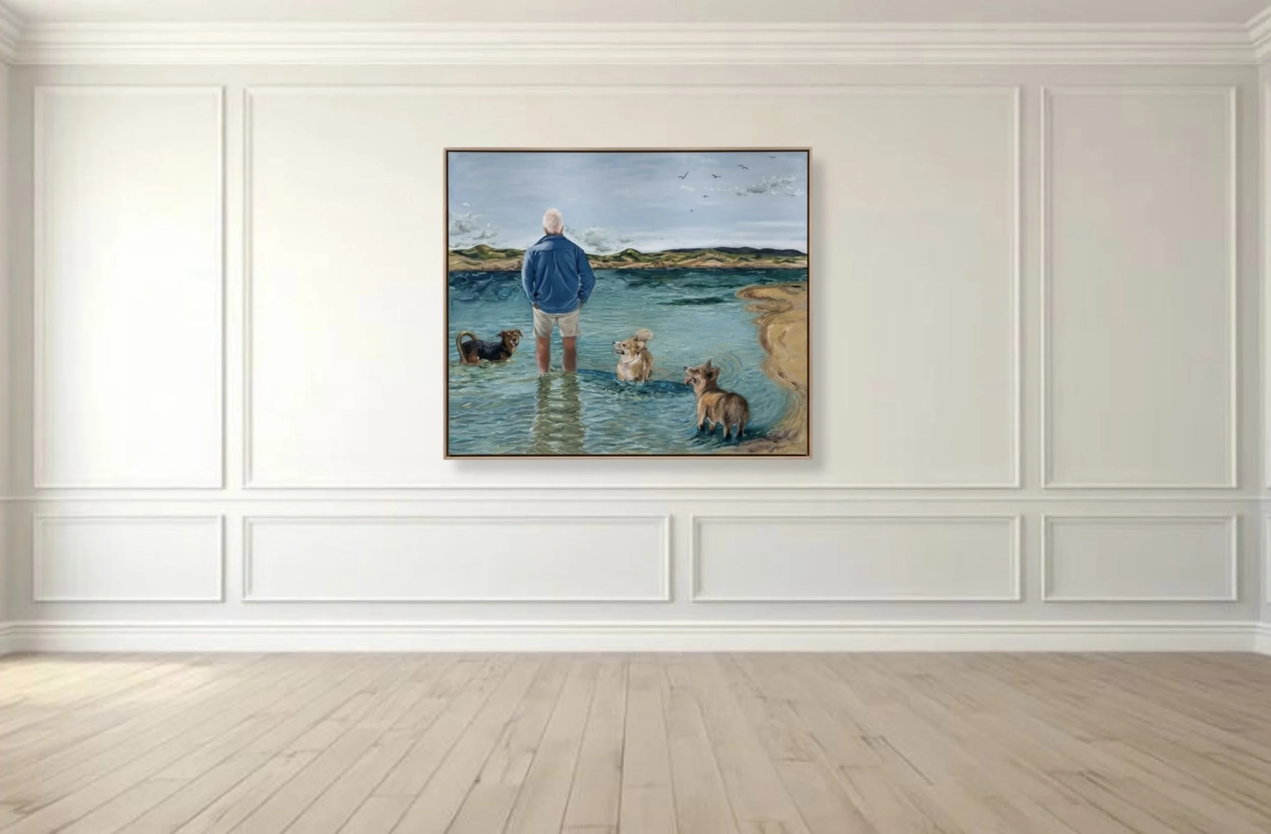 A custom painting done for an Airbnb in South Africa, reimagined on a gallery wall.