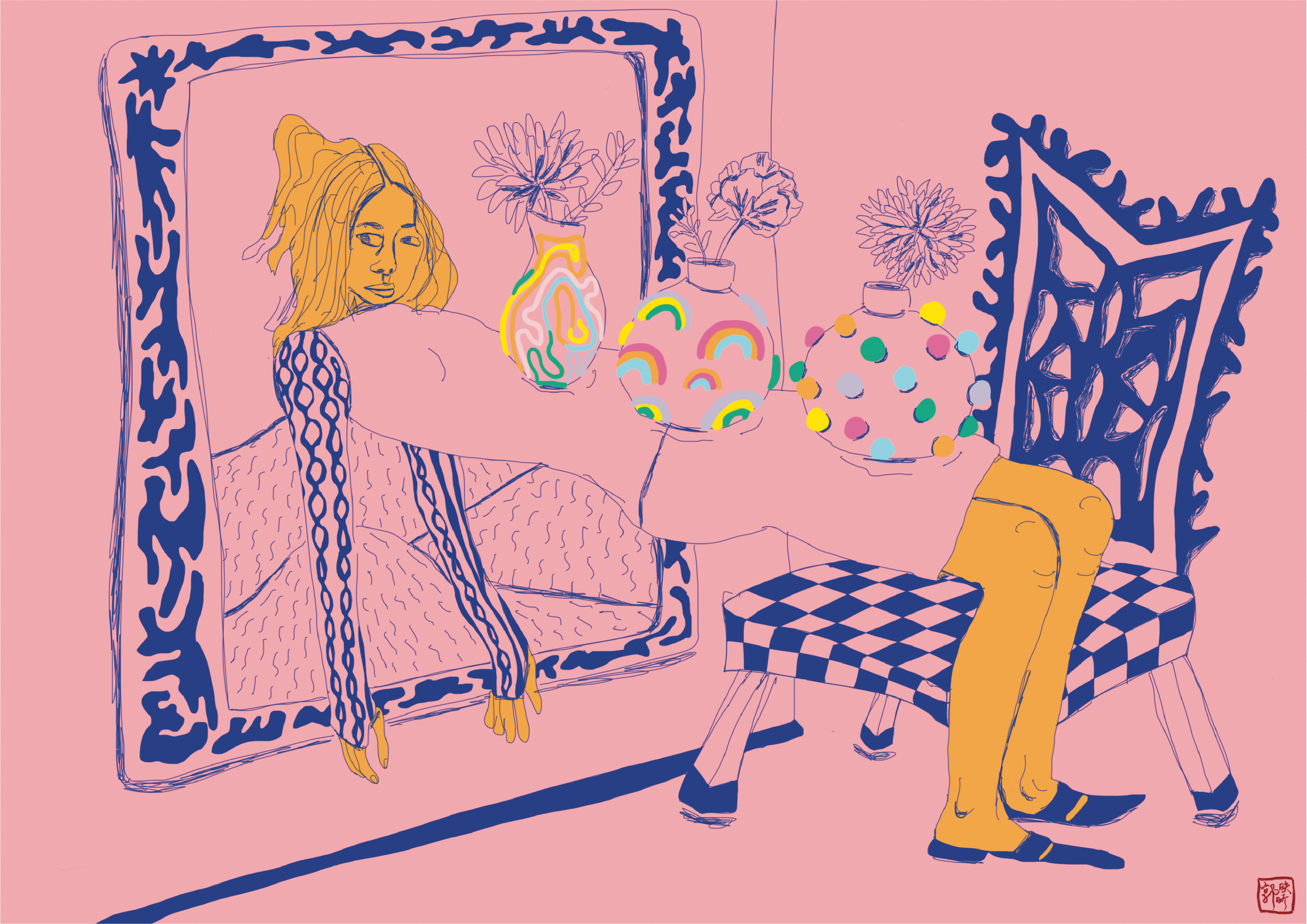 Table Girl Art Print