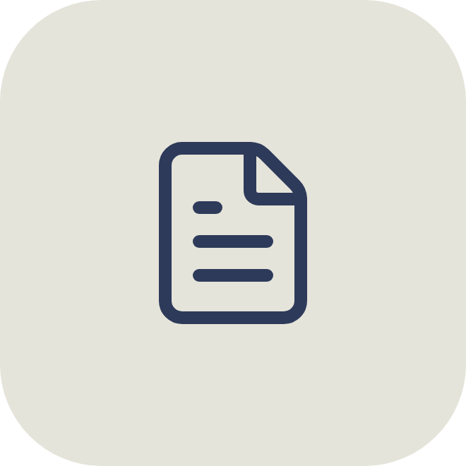 Icon of a document with lines and a folded corner.