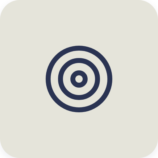 Target archery target with concentric circles and a small bullseye in the center.