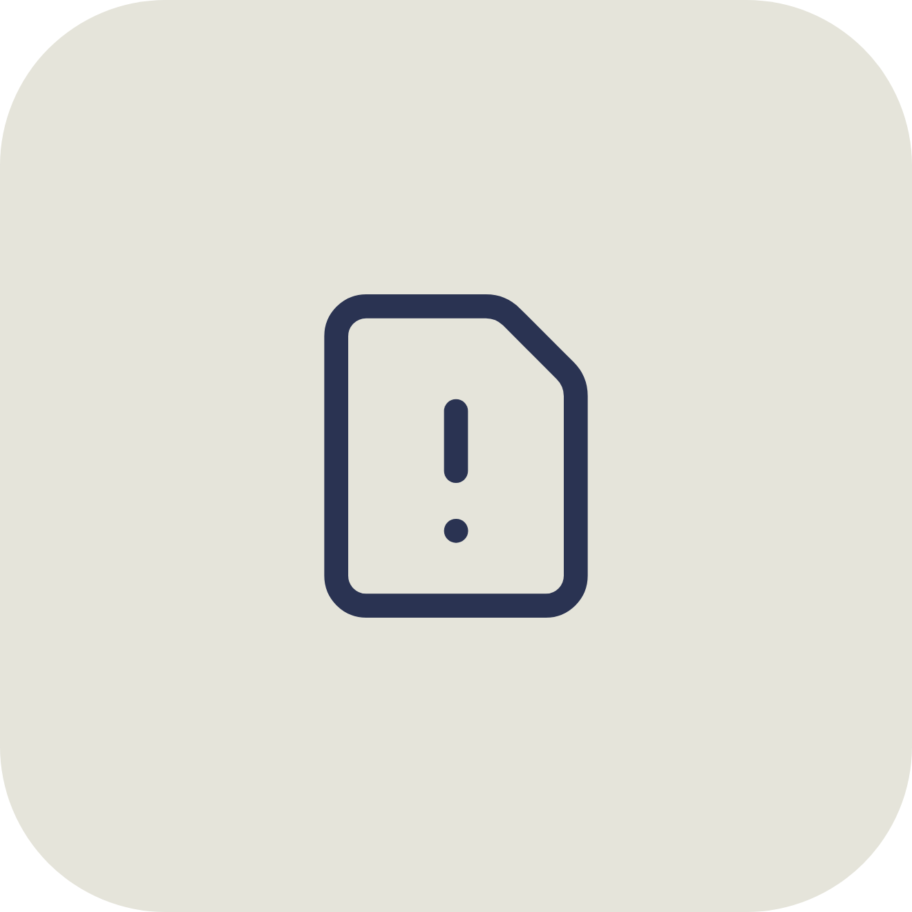 Icon of a tag with an exclamation mark in the center.
