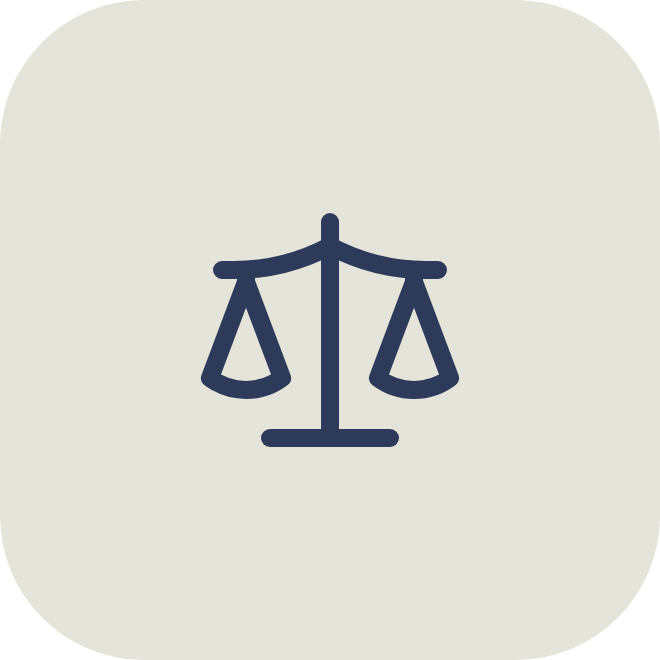 Icon of a scale, symbolizing justice or balance.