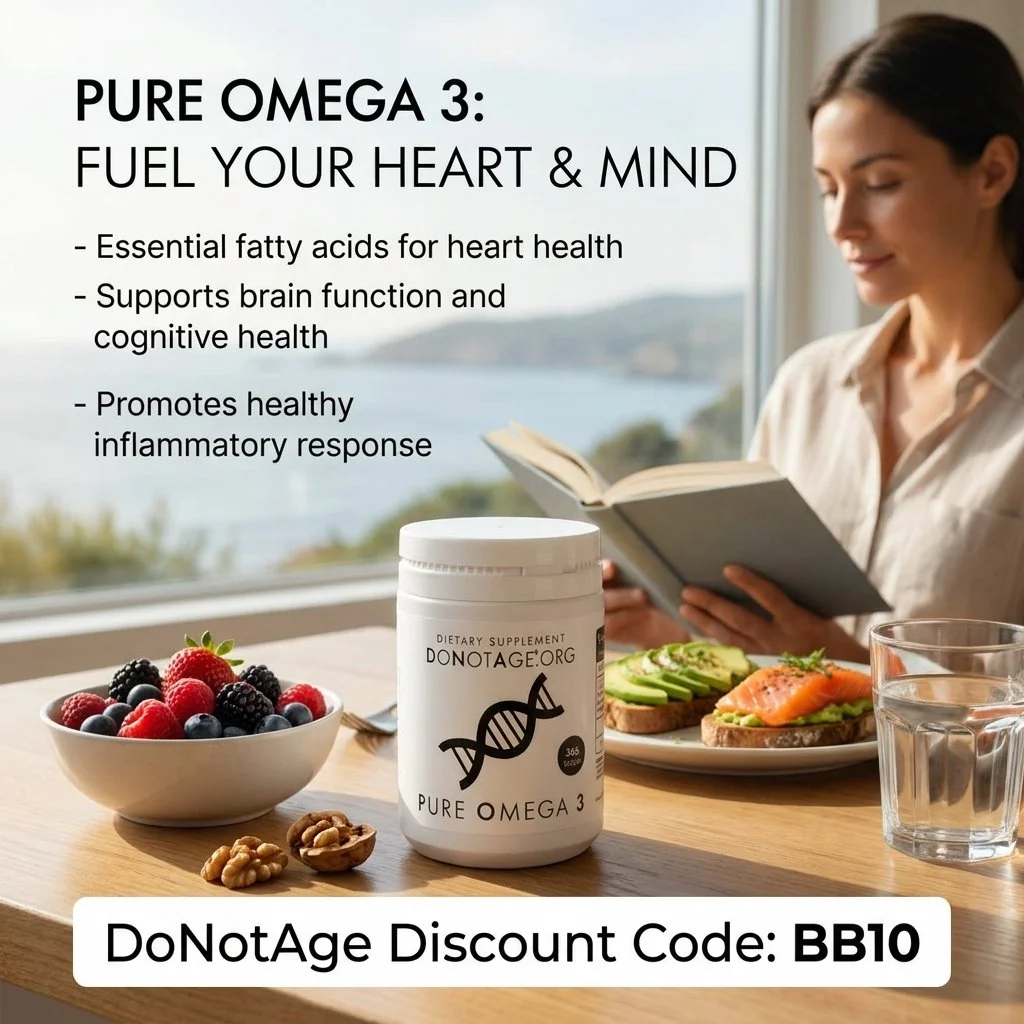 DoNotAge Pure Omega 3, its benefits, and DoNotAge Discount Code (BB10) for 10% off sitewide