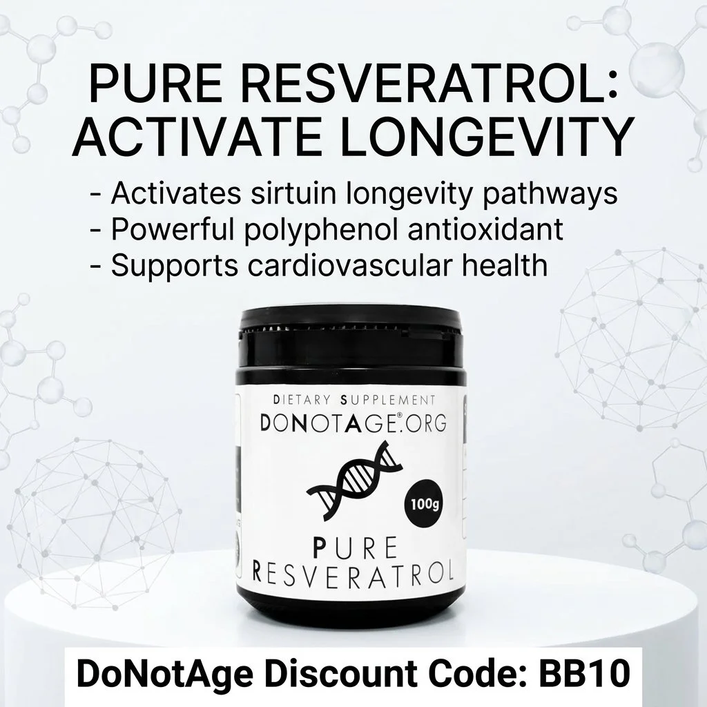 DoNotAge Pure Resveratrol, its benefits, and DoNotAge Discount Code (BB10) for 10% off sitewide
