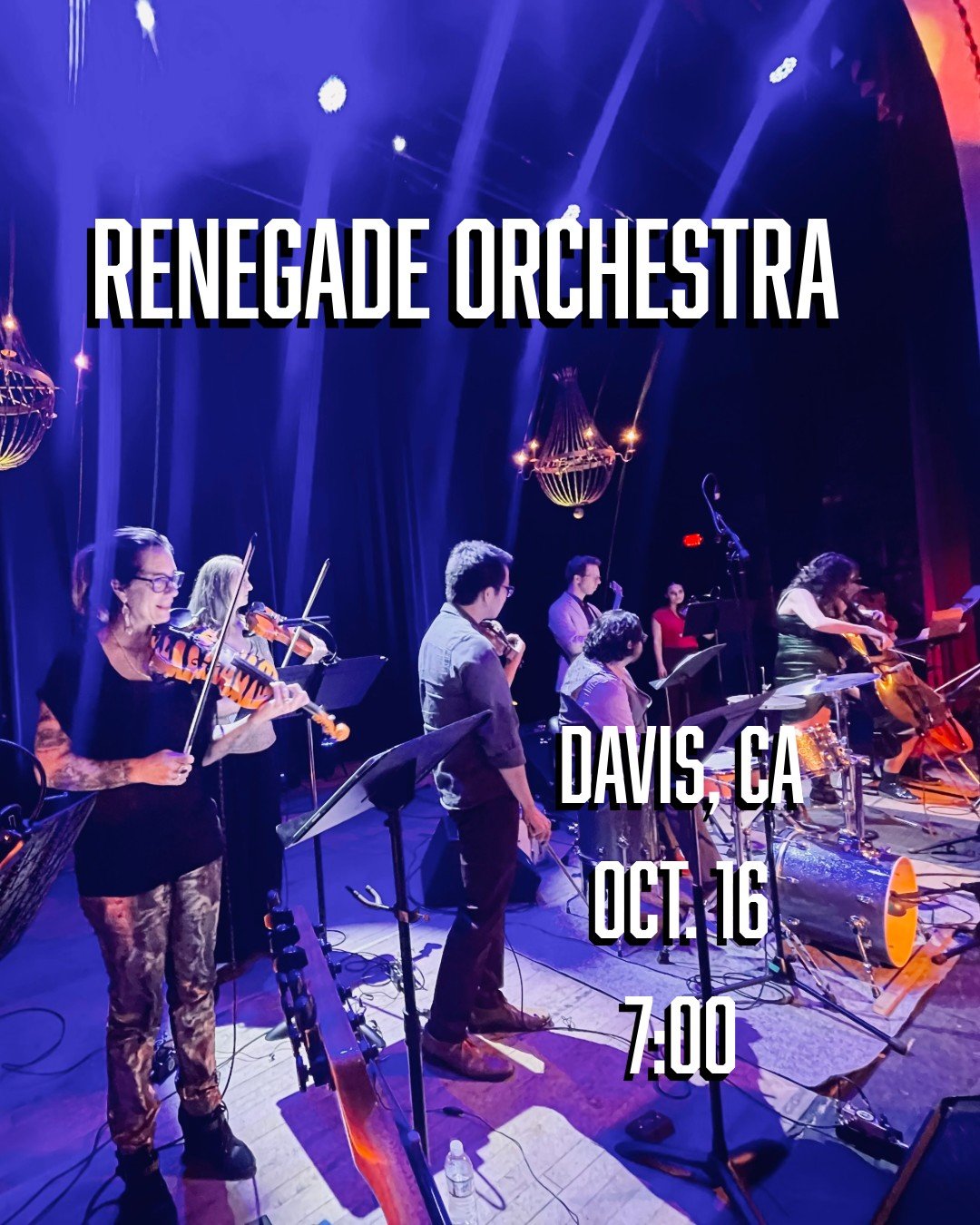 Hey Davis/Sacramento - join us at the Davis Odd Fellows for a special concert this Friday, Oct 16. 
The Renegade Orchestra, the bay area's rock and roll orchestra, will be rocking out to Bowie, Hendrix, Zeppelin and more. 

Tickets: RenegadeOrchestra