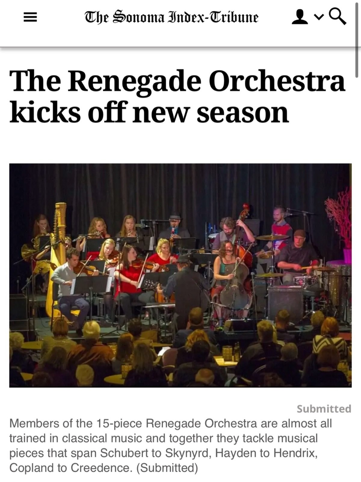 Opening season of the Renegade Orchestra is this Saturday, Sept 26 at 7:30 pm
Sebastiani Theater in Sonoma

Tickets: RenegadeOrchestra.com

Thank you Sonoma News for the article. 

#sonoma #sebastiani #renegadeorchestra #rockandrollorchestra