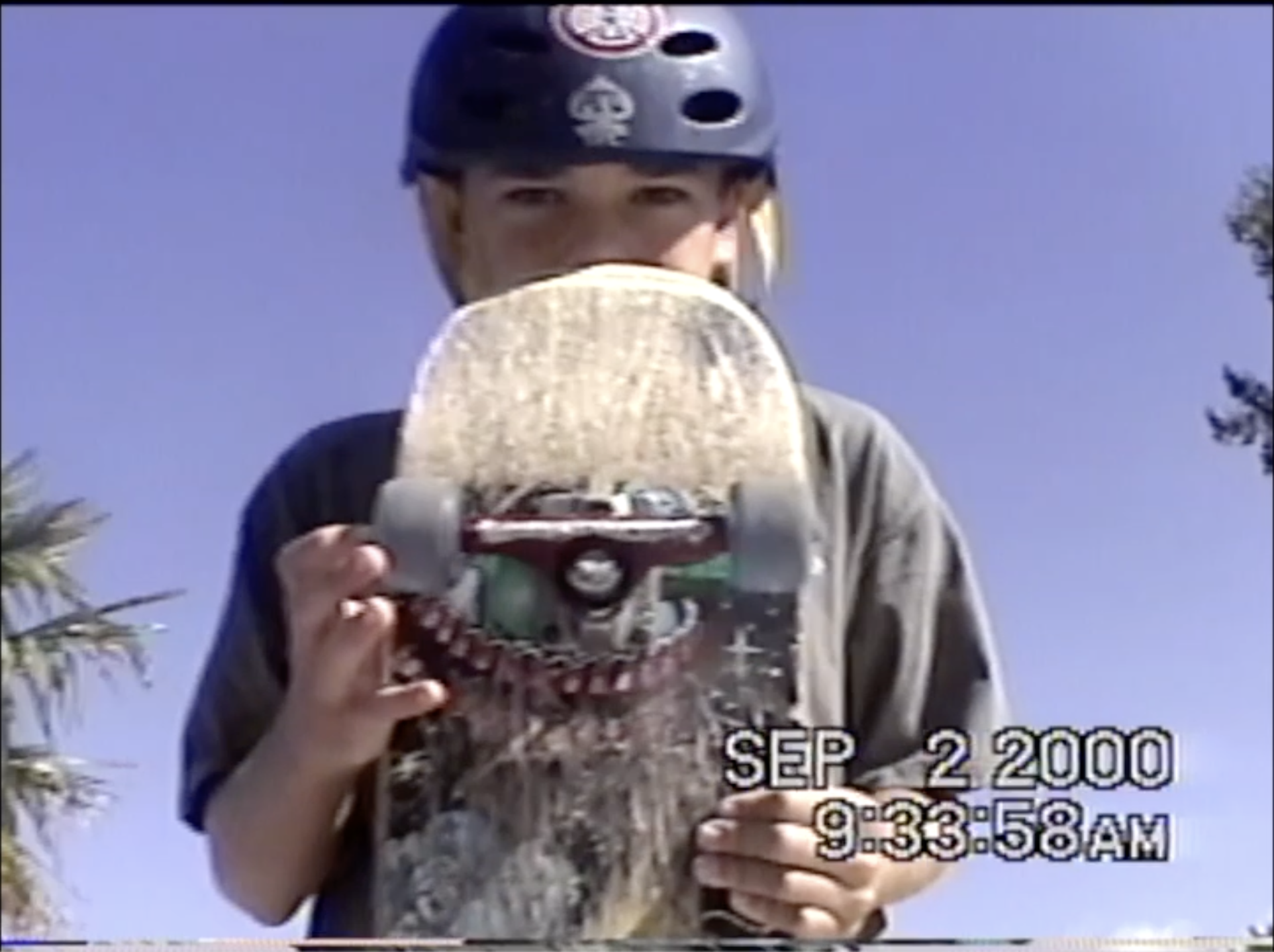 Colin filming a skateboarding video on his Hi8 Camcorder in 2000.