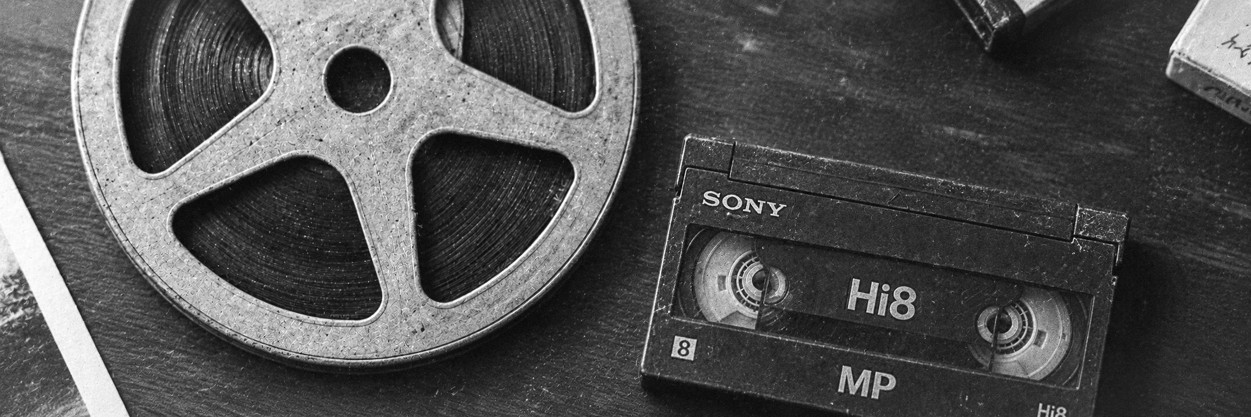 Super 8 film and hi8 tape