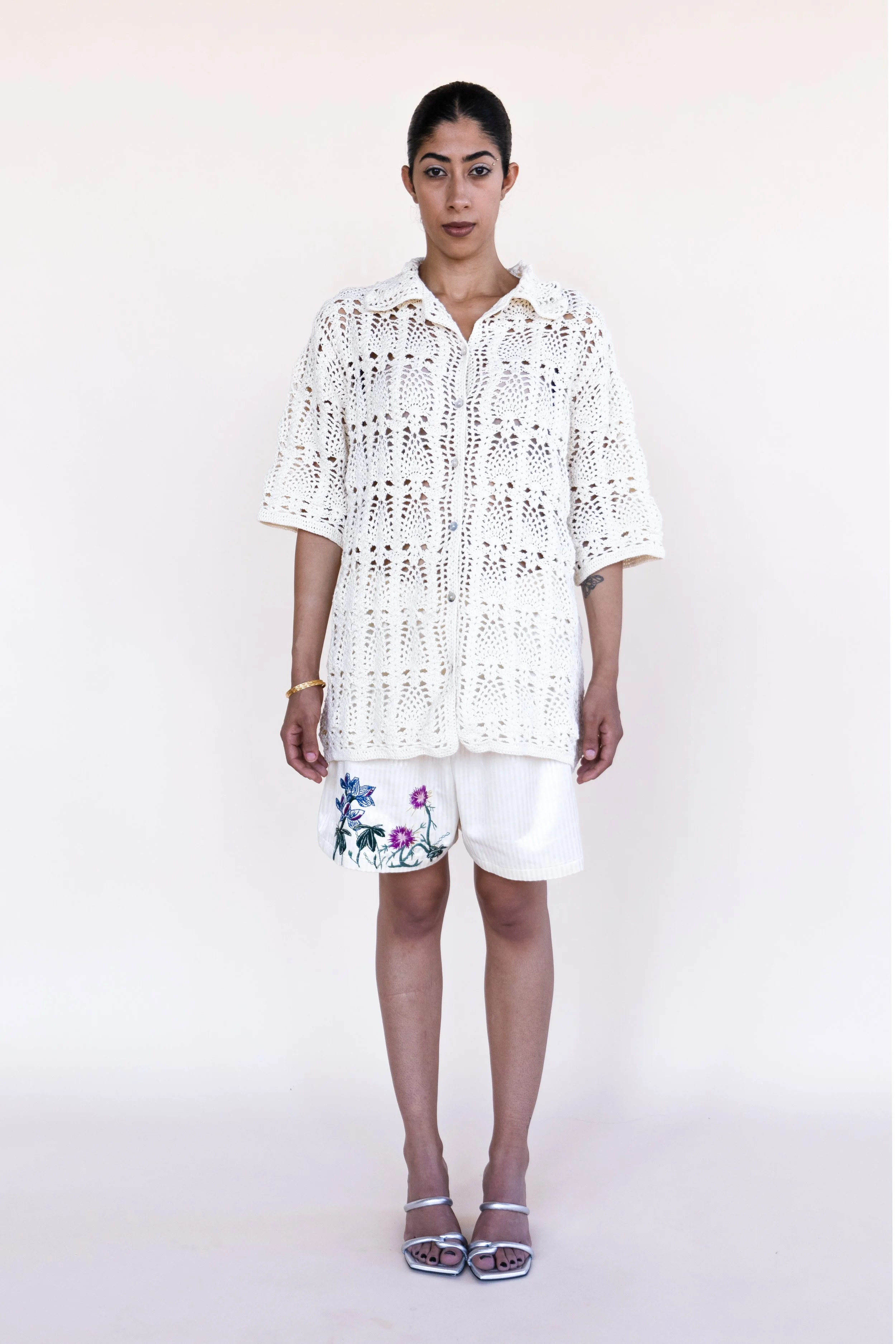 Unisex Hand Crochet Button Up