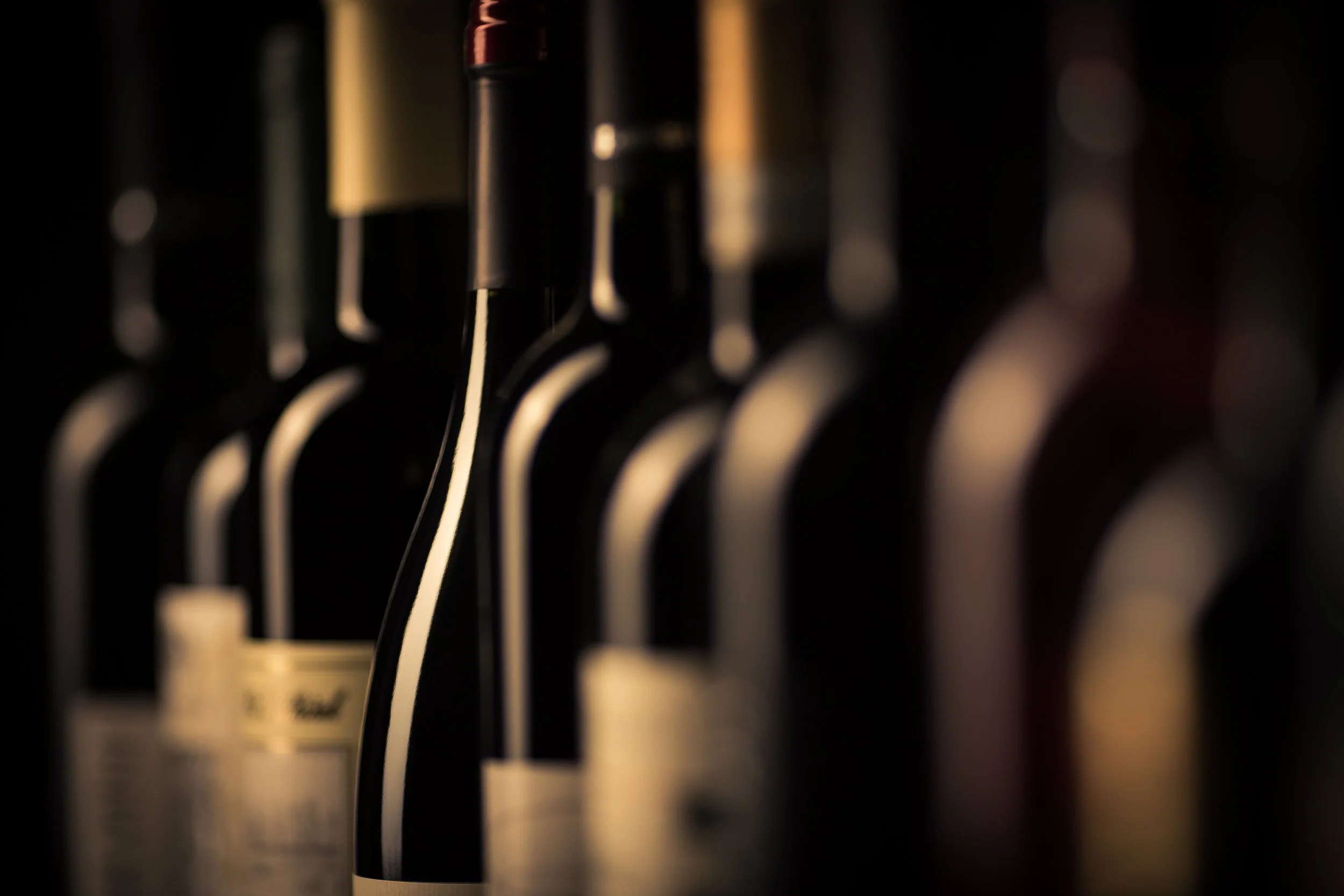 Wine bottles at Vintners Social Club
