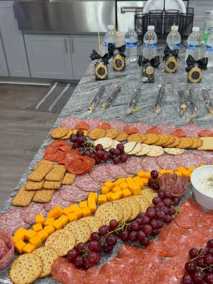 Let us handle the snacks! 

We will come and create a custom charcuterie board for your next event. 

Let us do the shopping and the set up!
