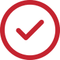 Red circle checkmark symbol