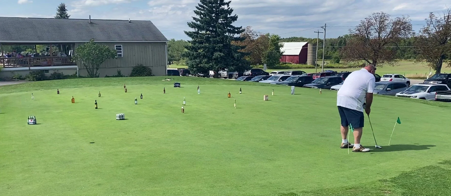 Putting Green Game, hit the bottle, keep the bottle!