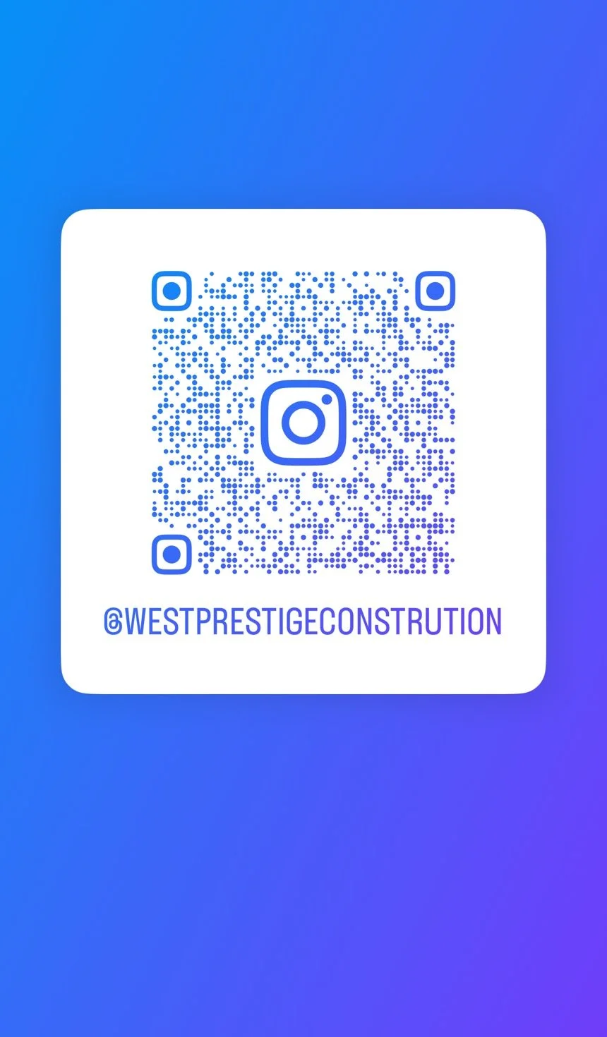 Instagram QR code with the handle @WESTPRESTIGECONSTRUCTION