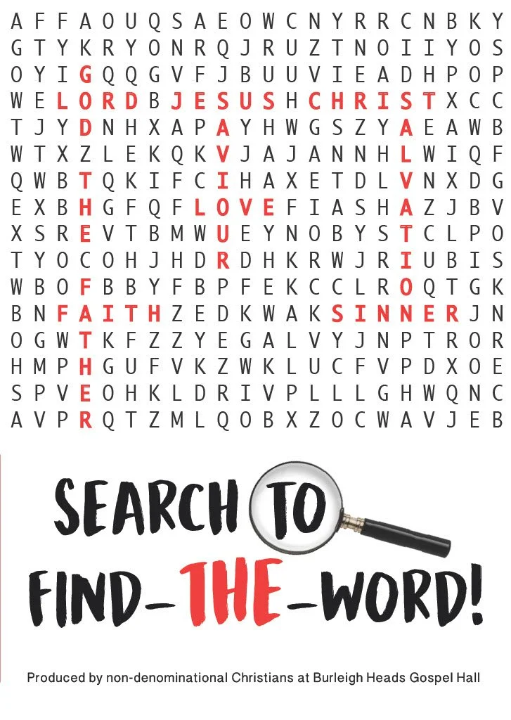 Search To Find THE Word Gospel Tract