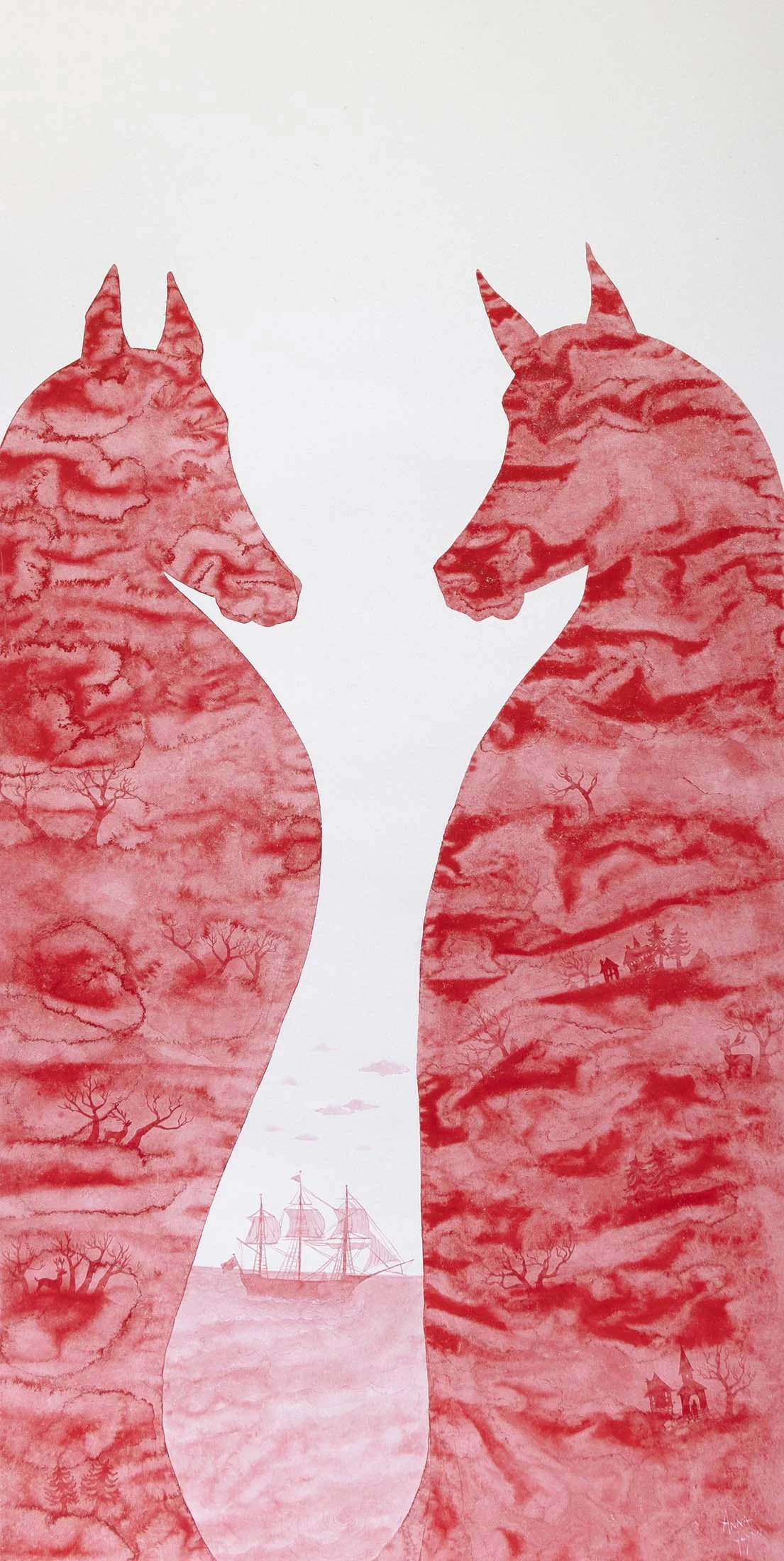 Mountain Horses
Ink on xuan paper
132 x 66 cm / 201 x 80 cm scroll
$6,500