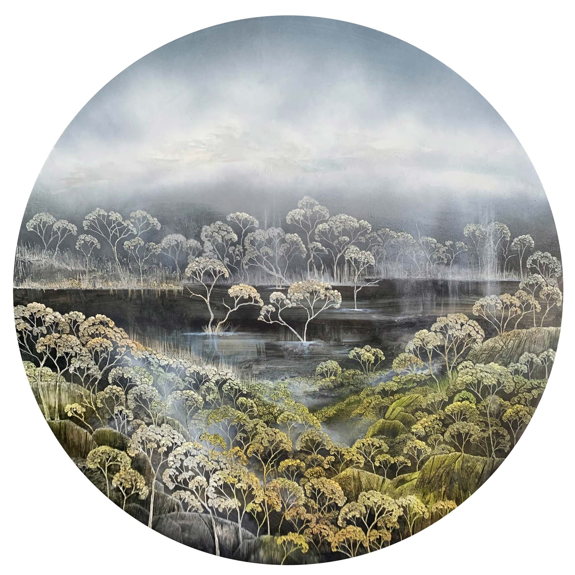 Rain Forming
acrylic on board
100 cm (diameter)
$ 5,000