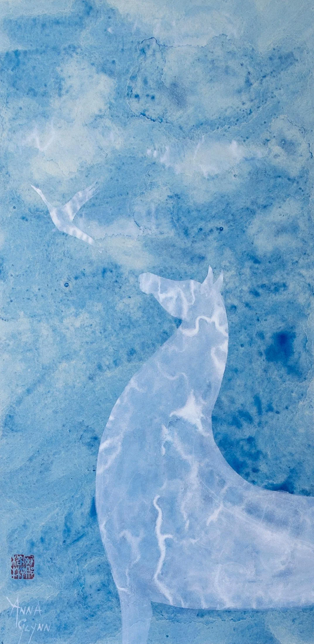 White Cloud Horse Gazing & Bird
Ink on xuan paper
49 x 25 cm / 80 x 33 cm framed
$2,500
