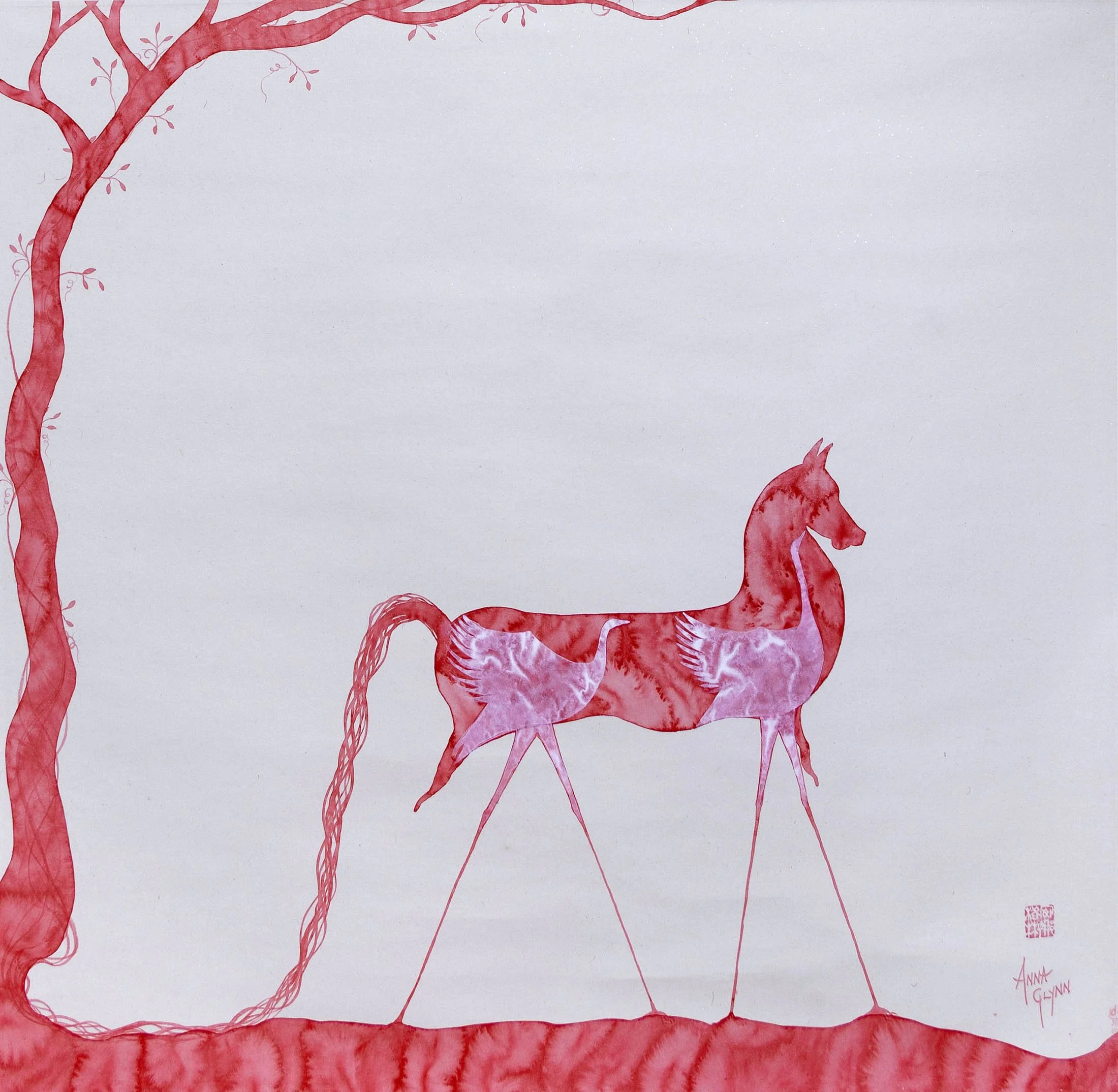 Horse Tree
Ink on xuan paper
65 x 65 cm / 202 x 78 cm scroll
$4,800