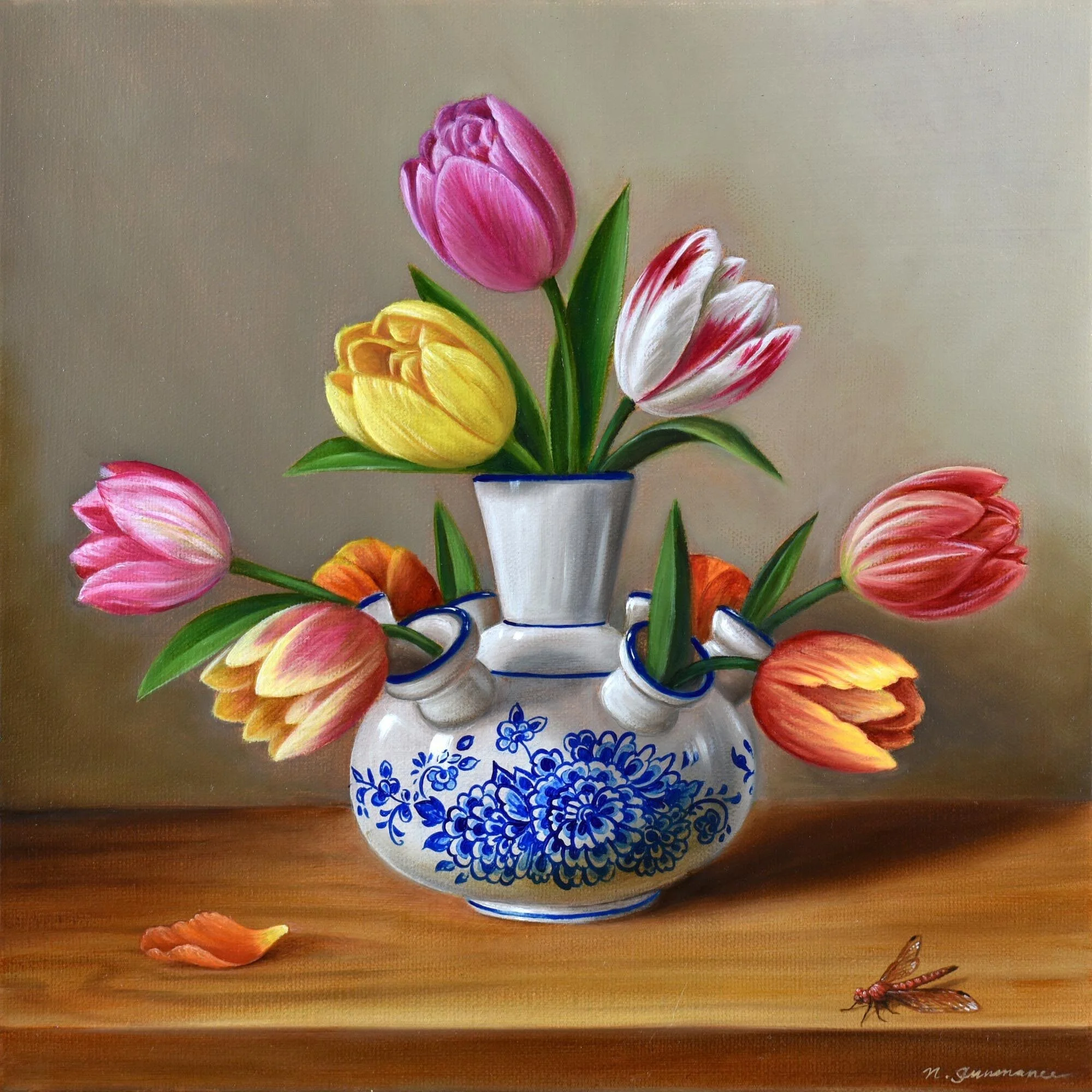 Delft Tulip Vase 
oil on canvas 
30 x 30cm
