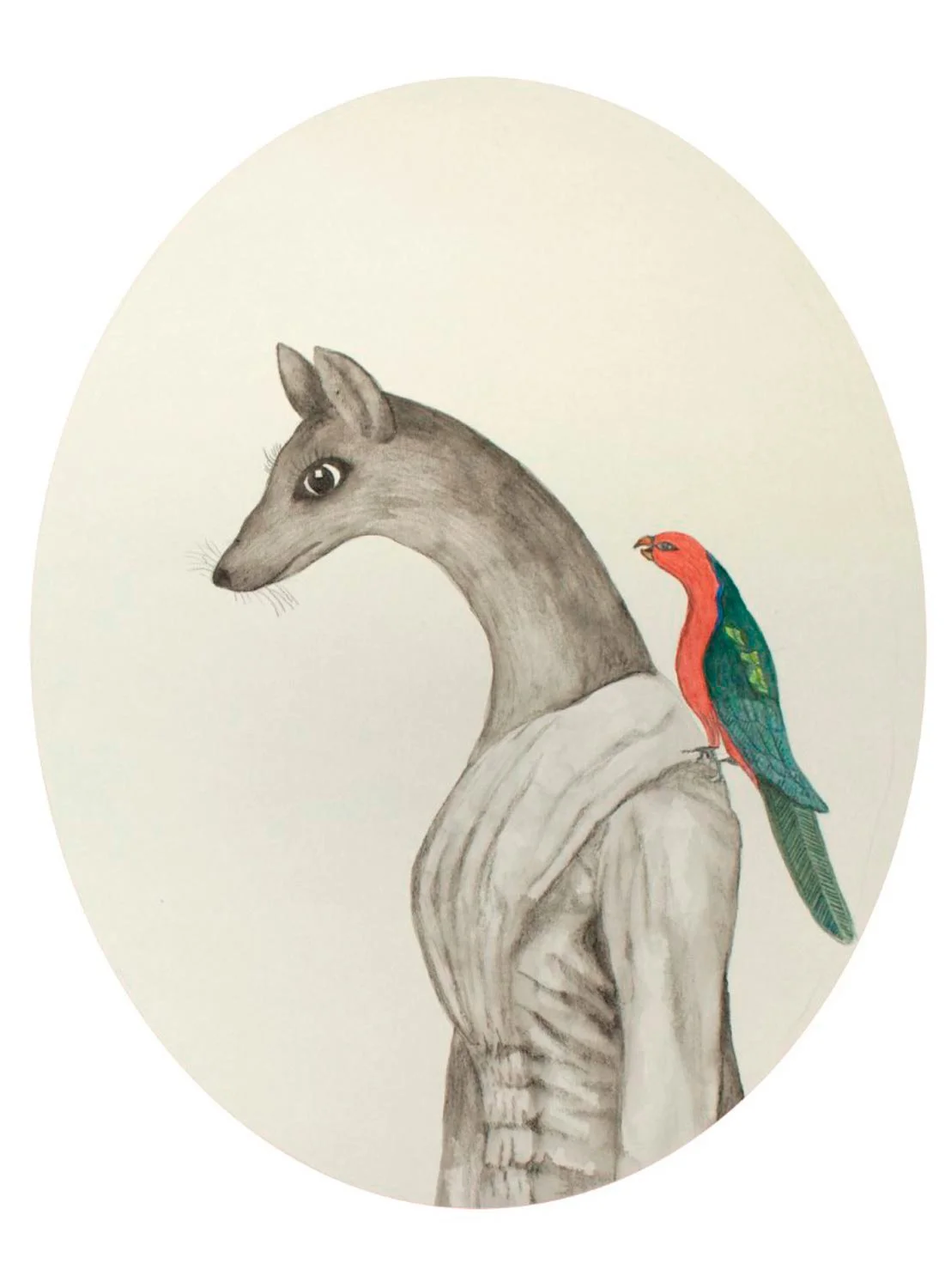 Colonial Hybrid: Raper and Parrot
2017
Ink, watercolour & pencil on Arches paper
31 x 23 cm / 43 x 37 cm framed
$2,400