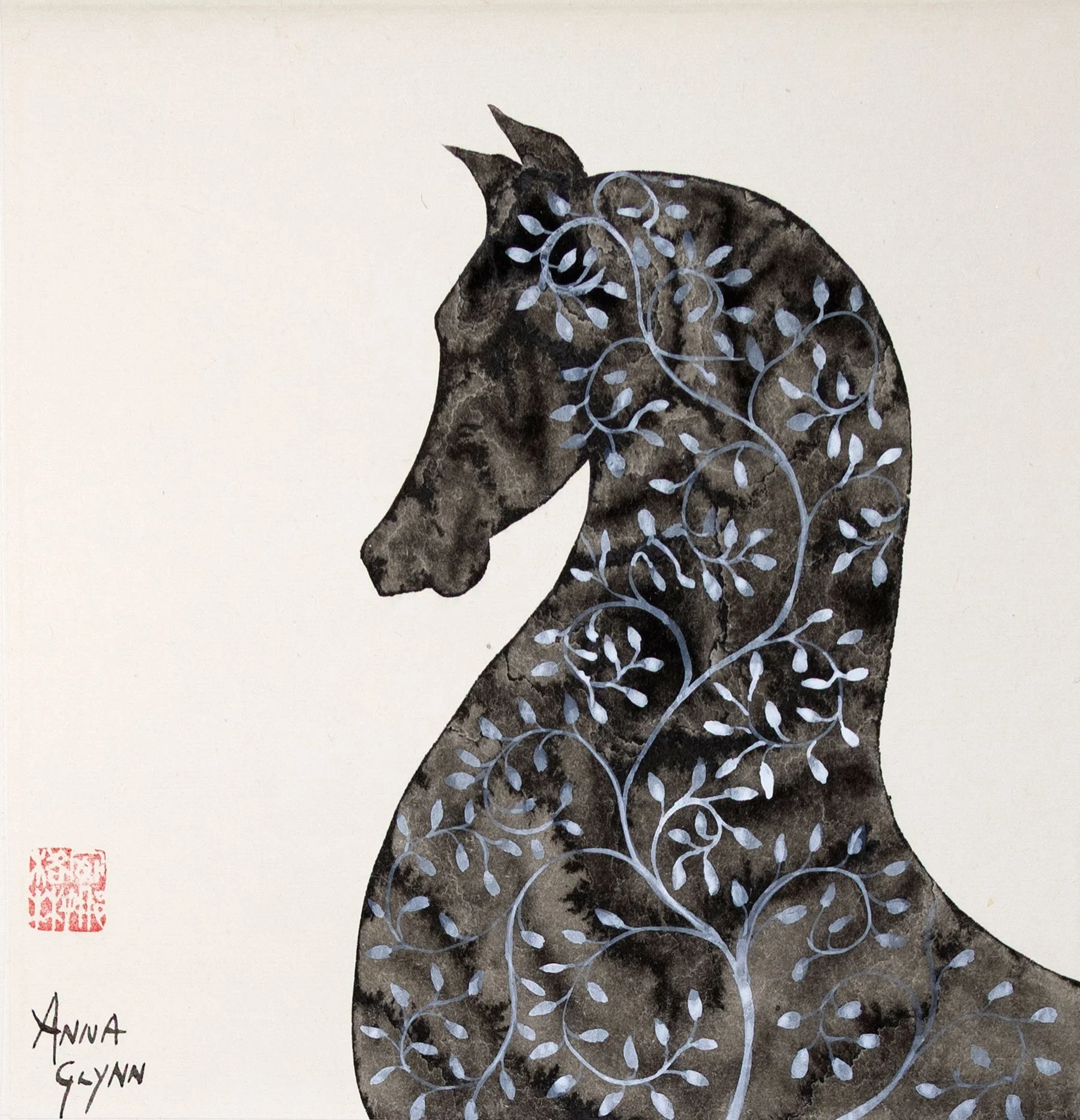 Elegant Black Embroidered Horse
Ink on xuan paper
25 x 25 cm / 34 x 38 cm framed
$1,600