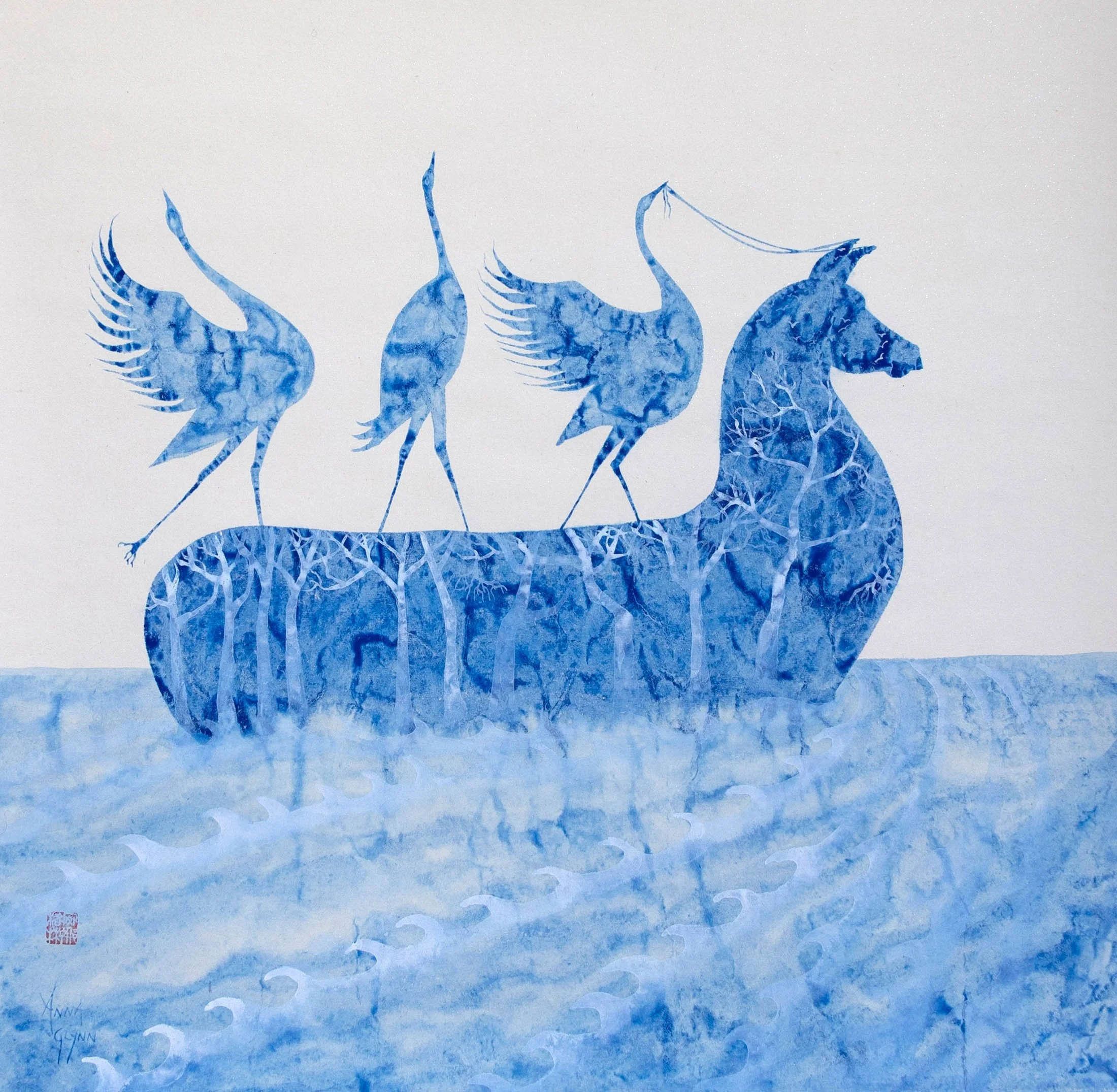 Blue Sailing Horse
Ink on xuan paper
65 x 66 cm / 200 x 80 cm scroll
$4,800