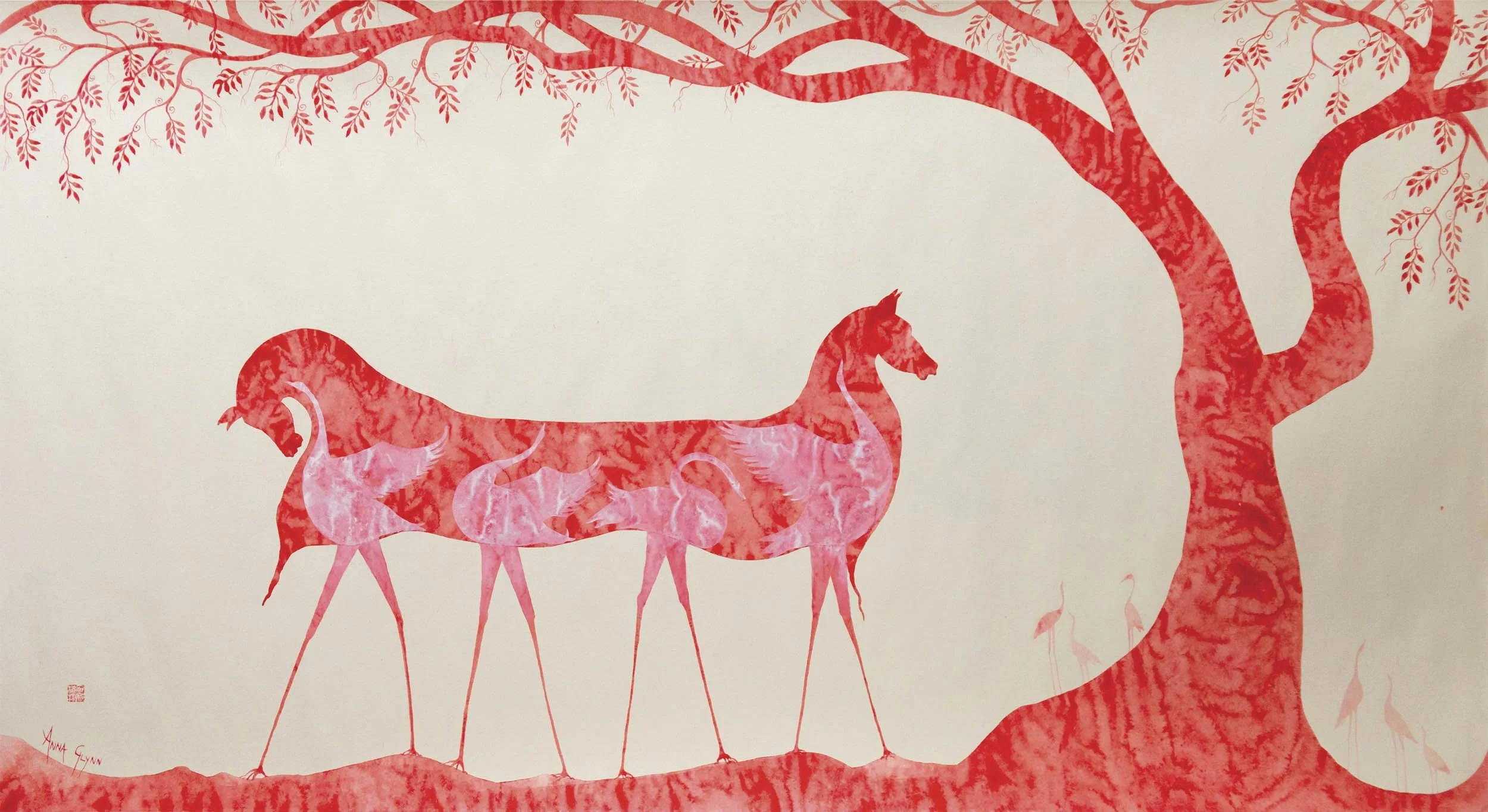 Marriage Grove
Ink on xuan paper
92 x 170 cm / 110 x 240 cm scroll
$11,800
