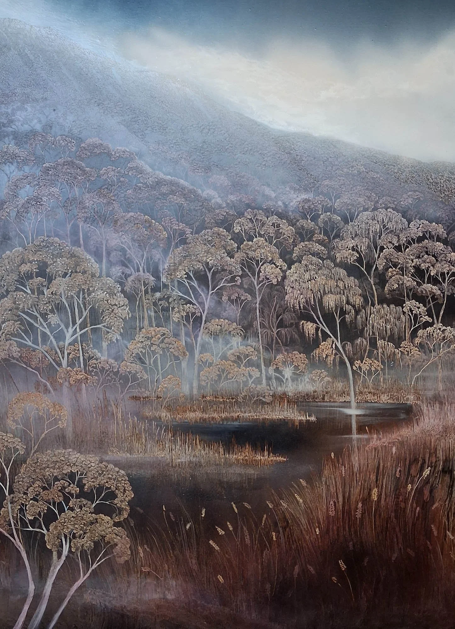 Stillness of Time
ink, acrylic, soldering iron on board
84 x 60 cm