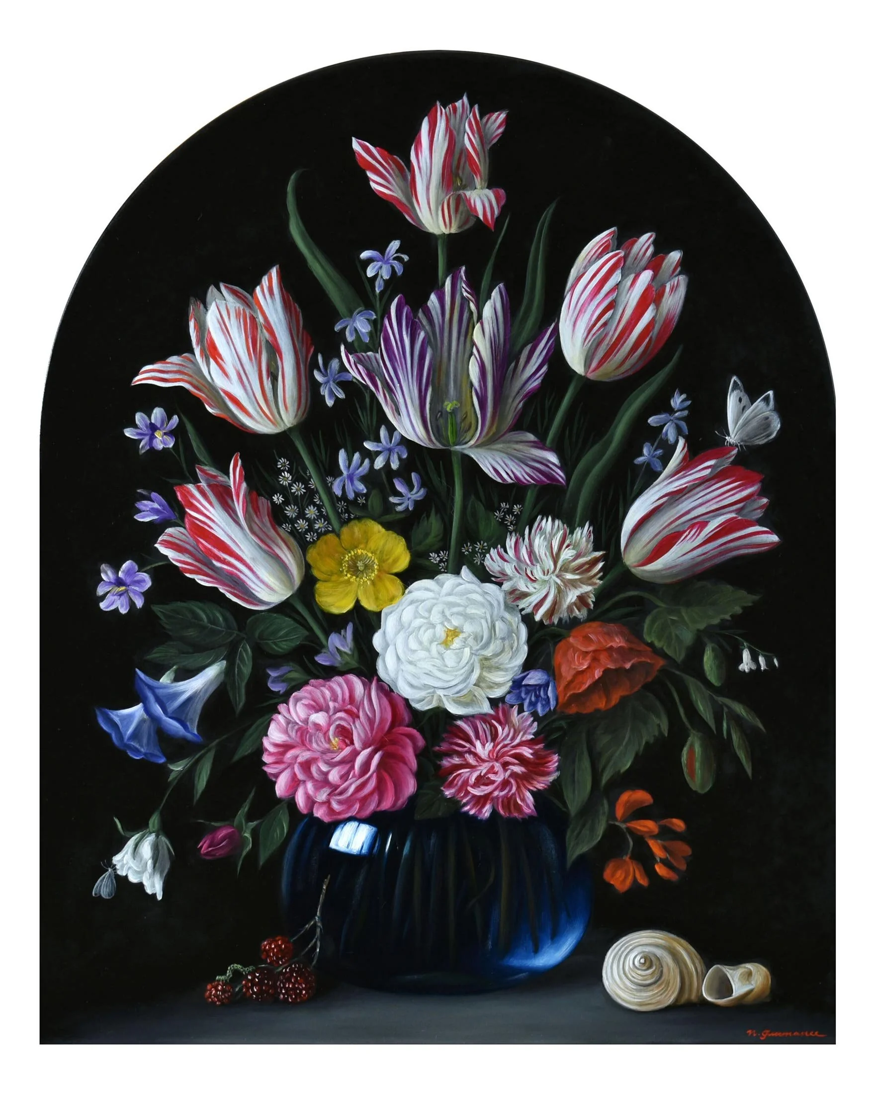 Floral Symphony
oil on board
56 x 45 cm (arch)
$2,900