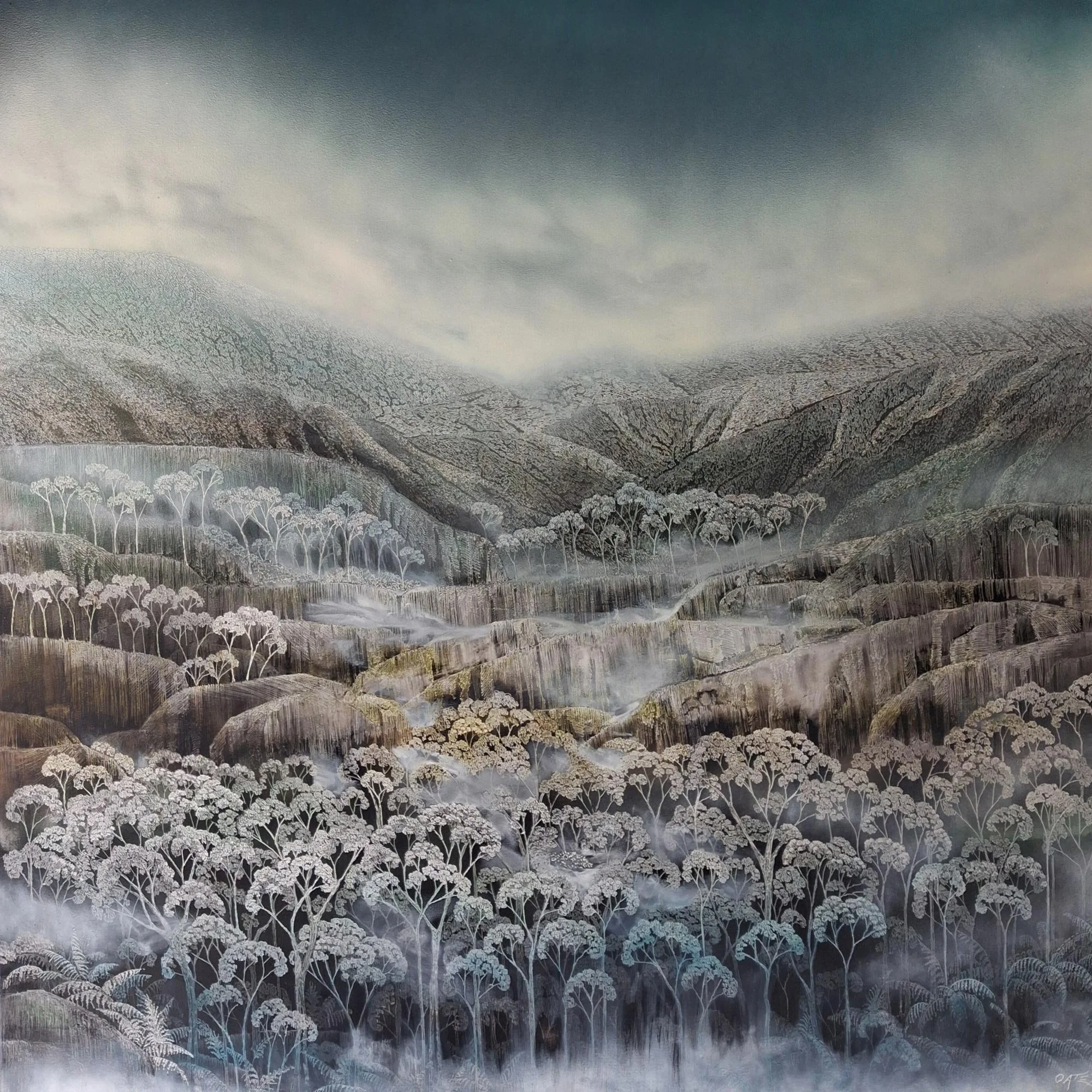Mist Settling
ink, acrylic, soldering iron on board
120 x 120 cm
$ 5,000