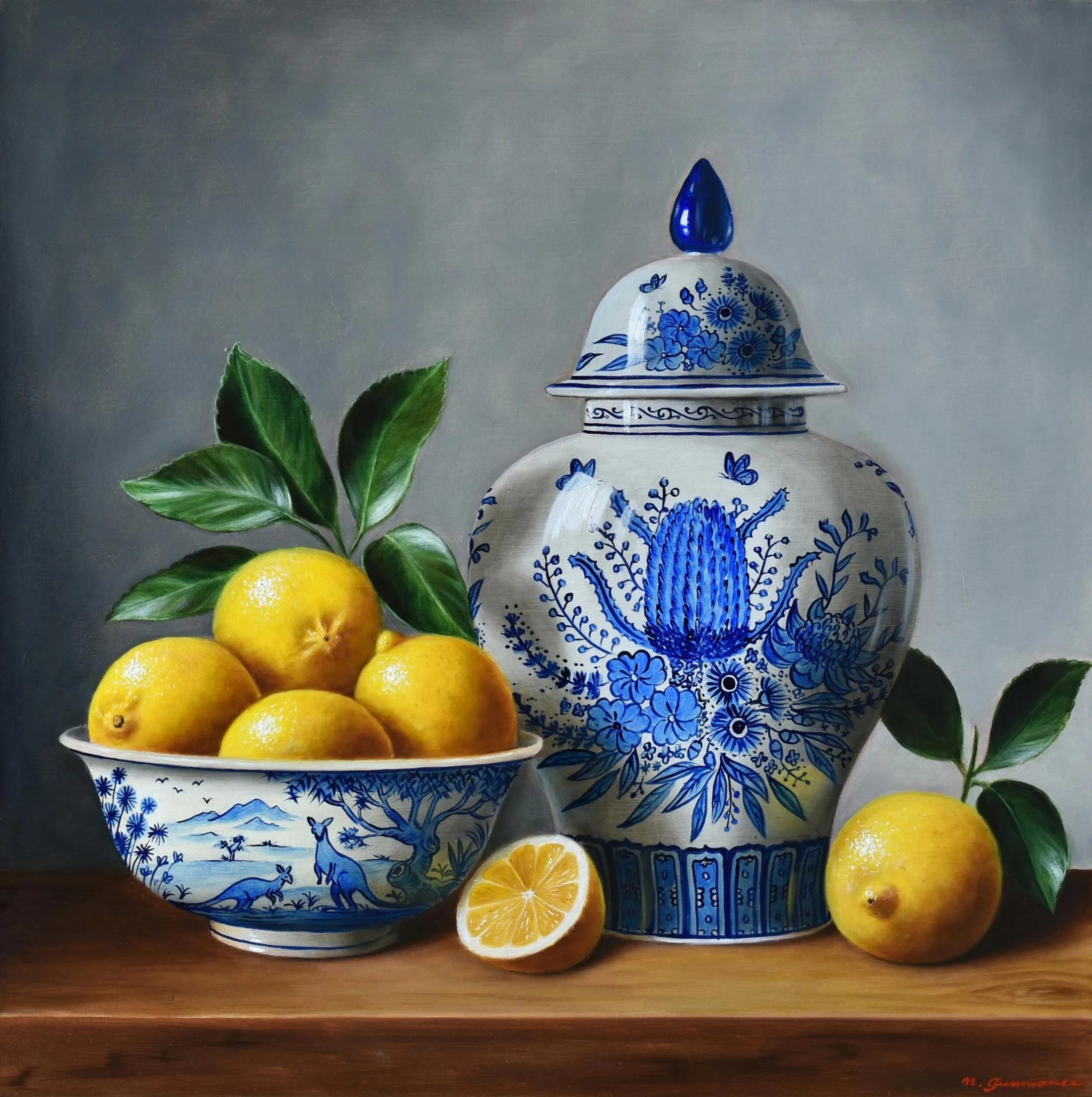 Bowl of Lemons and Pomegranates
oil on canvas
40 x 60 cm