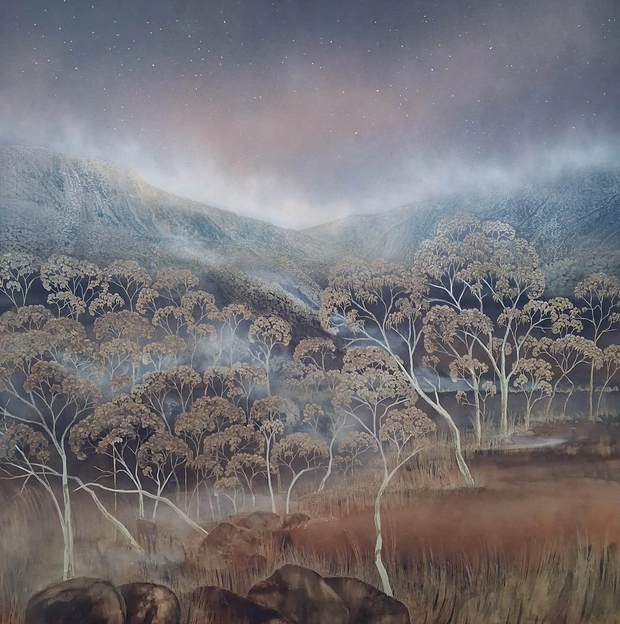 Mirari
ink, acrylic, soldering iron on board
92 x 92 cm