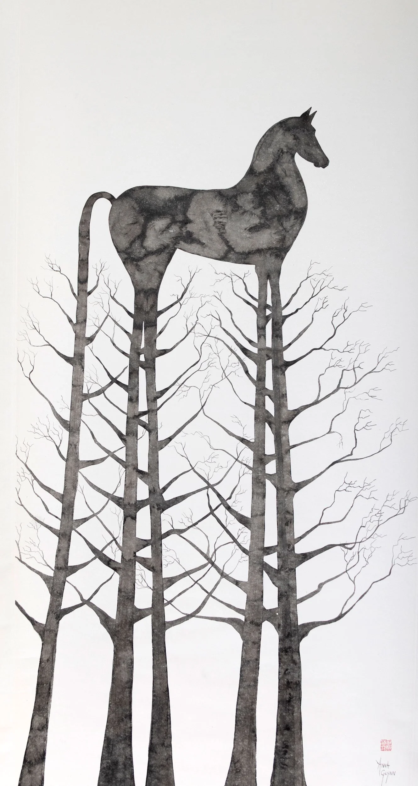 Forest Horse
Ink on xuan paper
132 x 66 cm / 200 x 80 cm scroll
$6,500