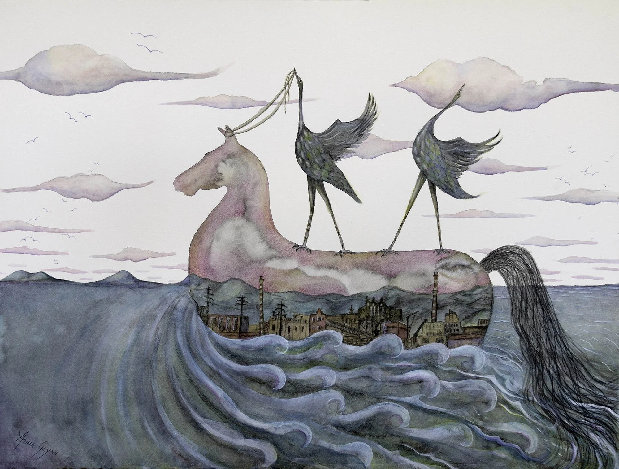 Sino – Antipodean Voyage of Wonderment
Pencil, ink and watercolour on 640gsm Arches paper 
58 x 76 cm / 73 x 90 cm framed
2025
$7,800