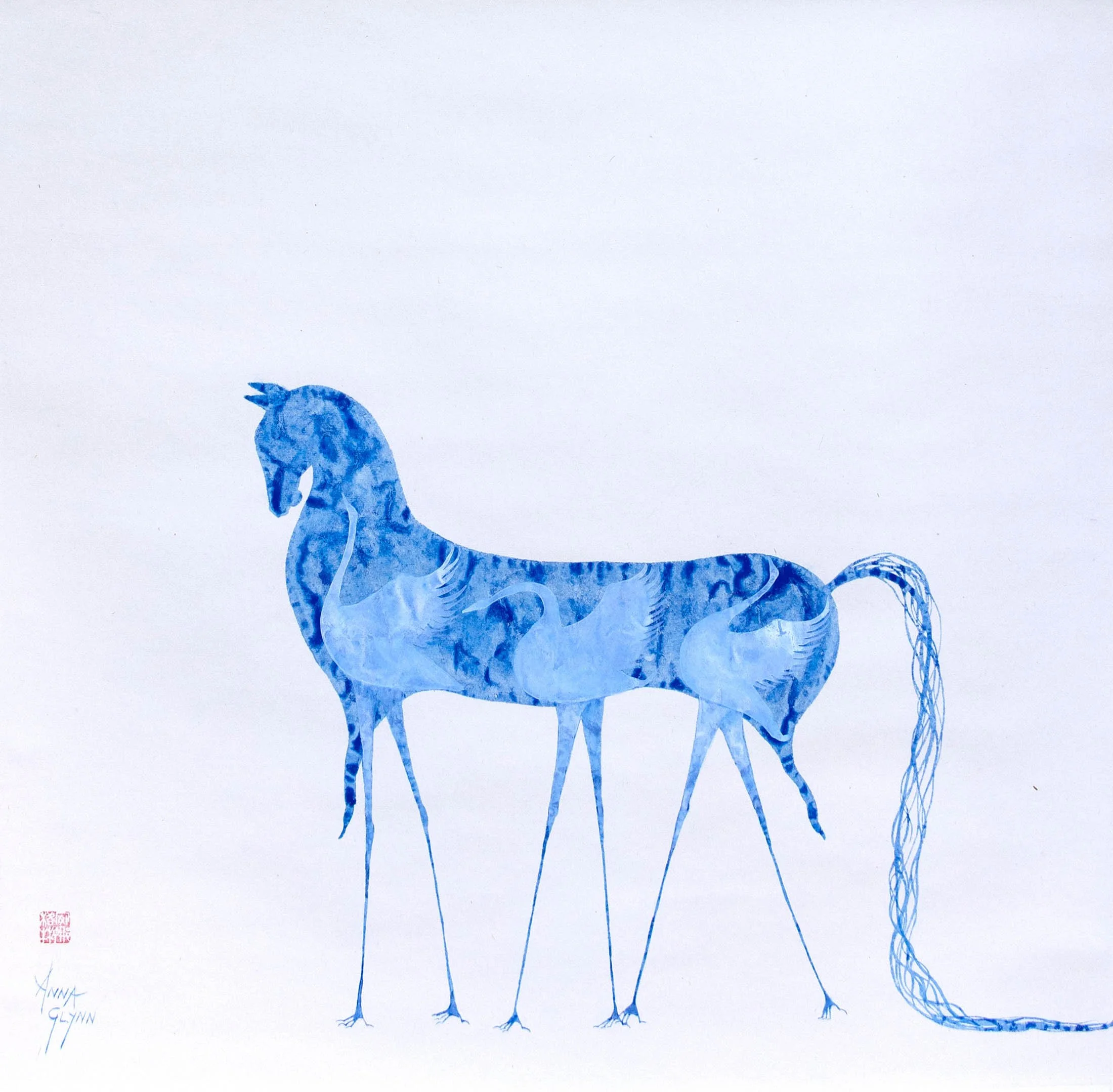 Blue Elegant Horse
Ink on xuan paper
65 x 65 cm / 202 x 78 cm scroll
$4,800
