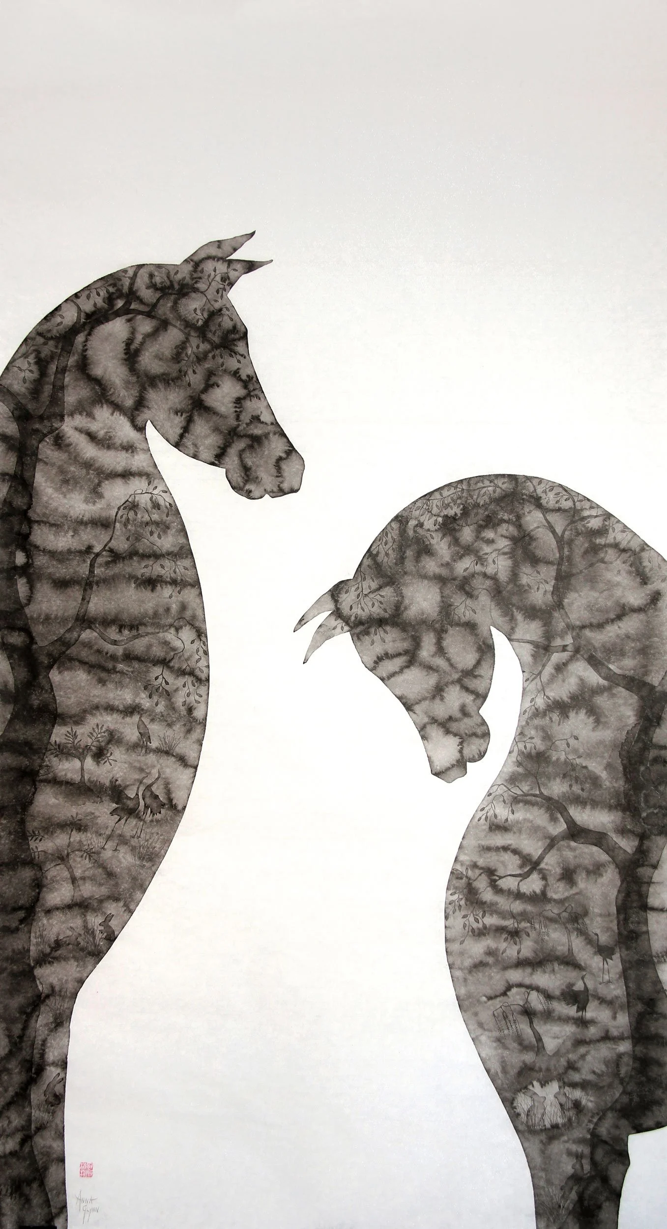 The Guardian
Ink on xuan paper
171 x 93 cm  scroll
$11,800