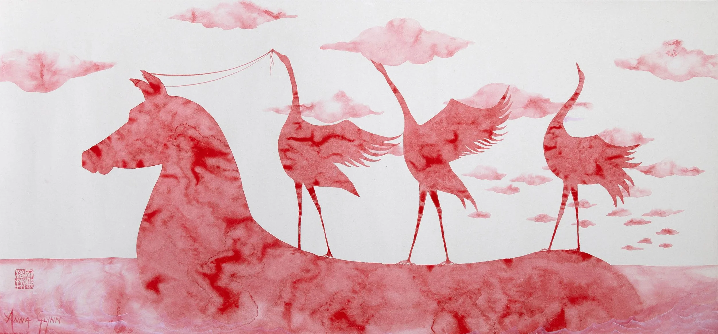 Sailing Trio
Ink on xuan paper
33 x 69 cm / 43 x 113 cm framed
$5,600