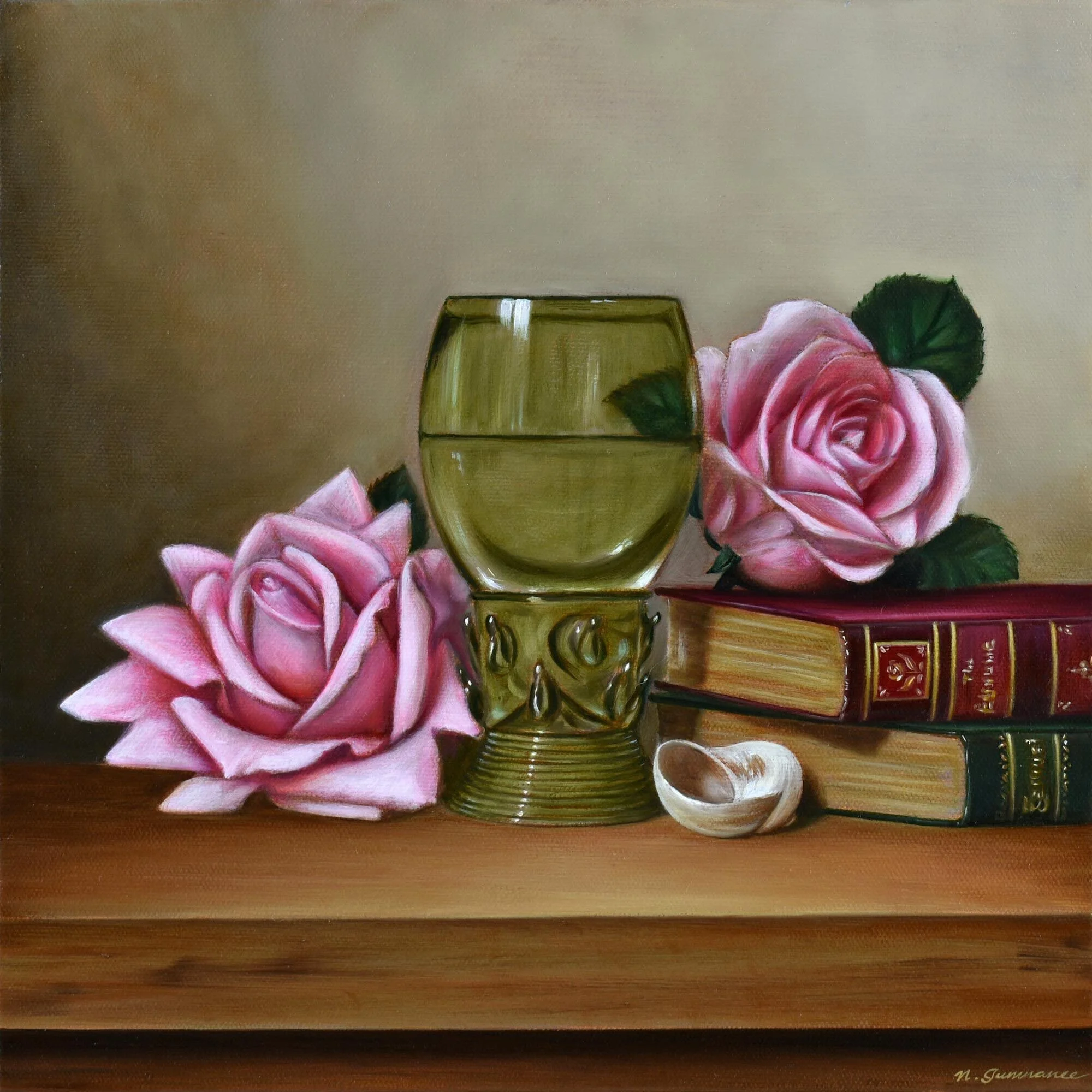 Two Roses 
oil on canvas 
30 x 30cm