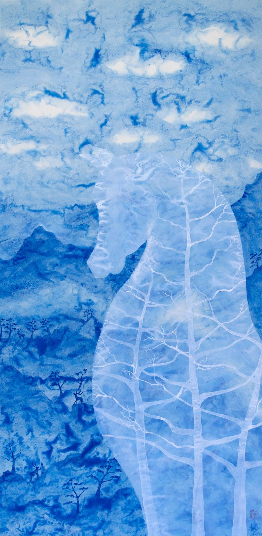 Blue Horse Dreaming
Ink on xuan paper
132 x 65 cm / 200 x 81 cm scroll
$6,500