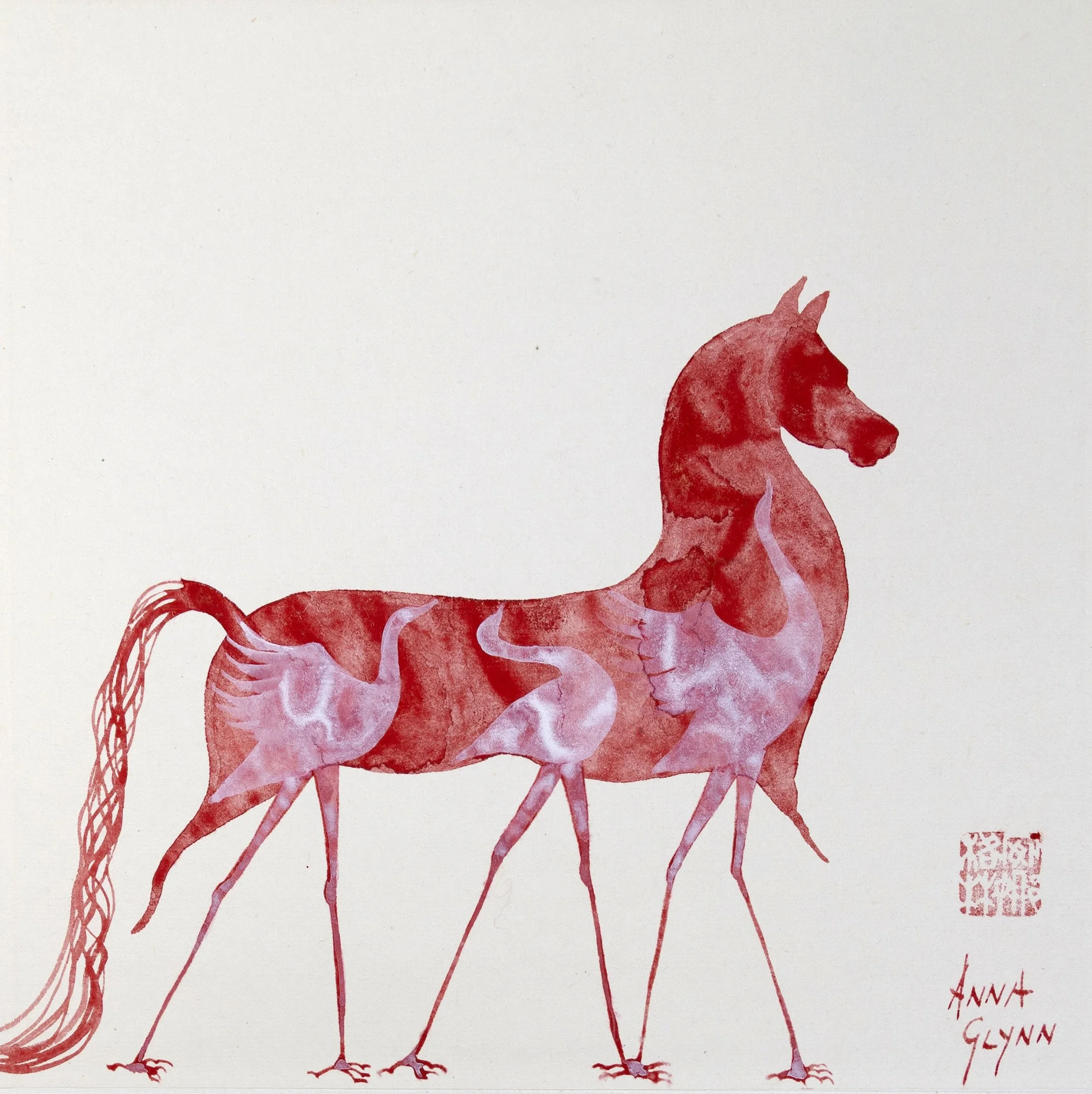 Red Horse White Birds
Ink on xuan paper
25 x 25 cm / 32 x 32 cm framed
$1,600