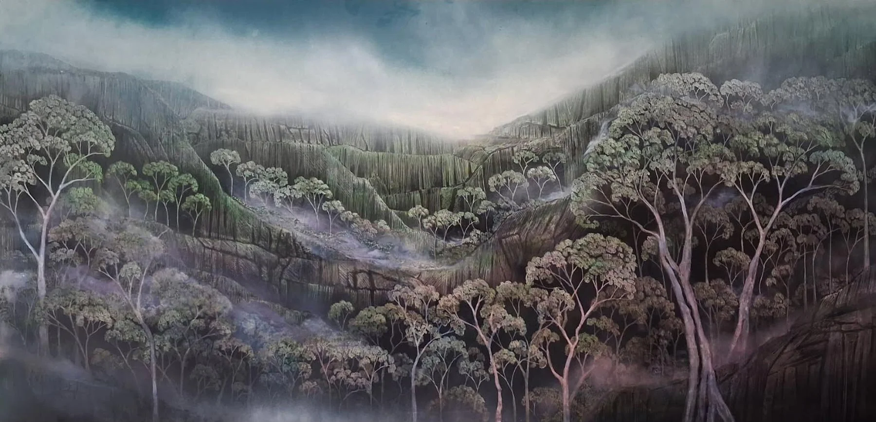 The Escarpment
ink, acrylic, soldering iron on board
60 x 120 cm
$ 4,000