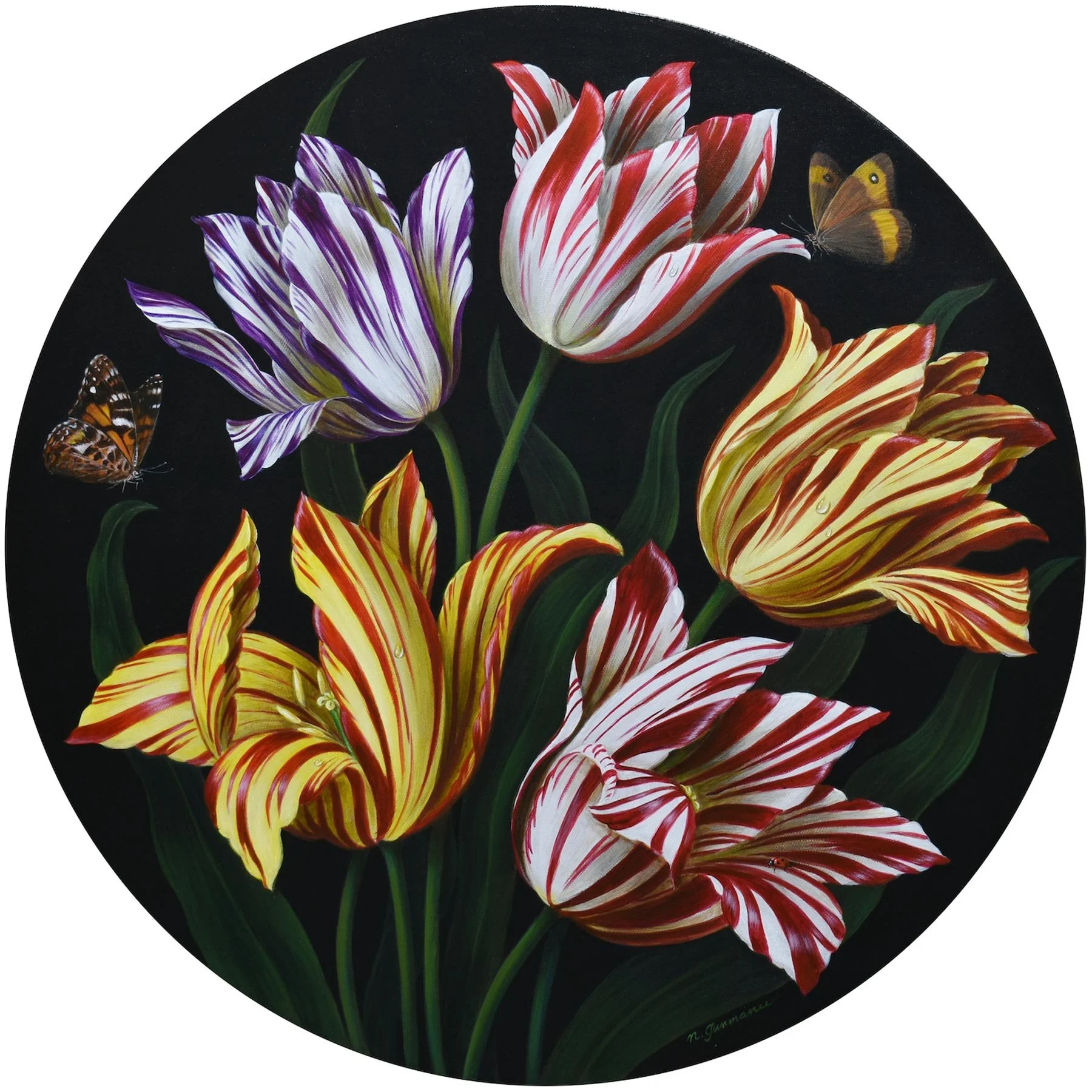 Glorious 
acrylic on canvas 
60cm diam.