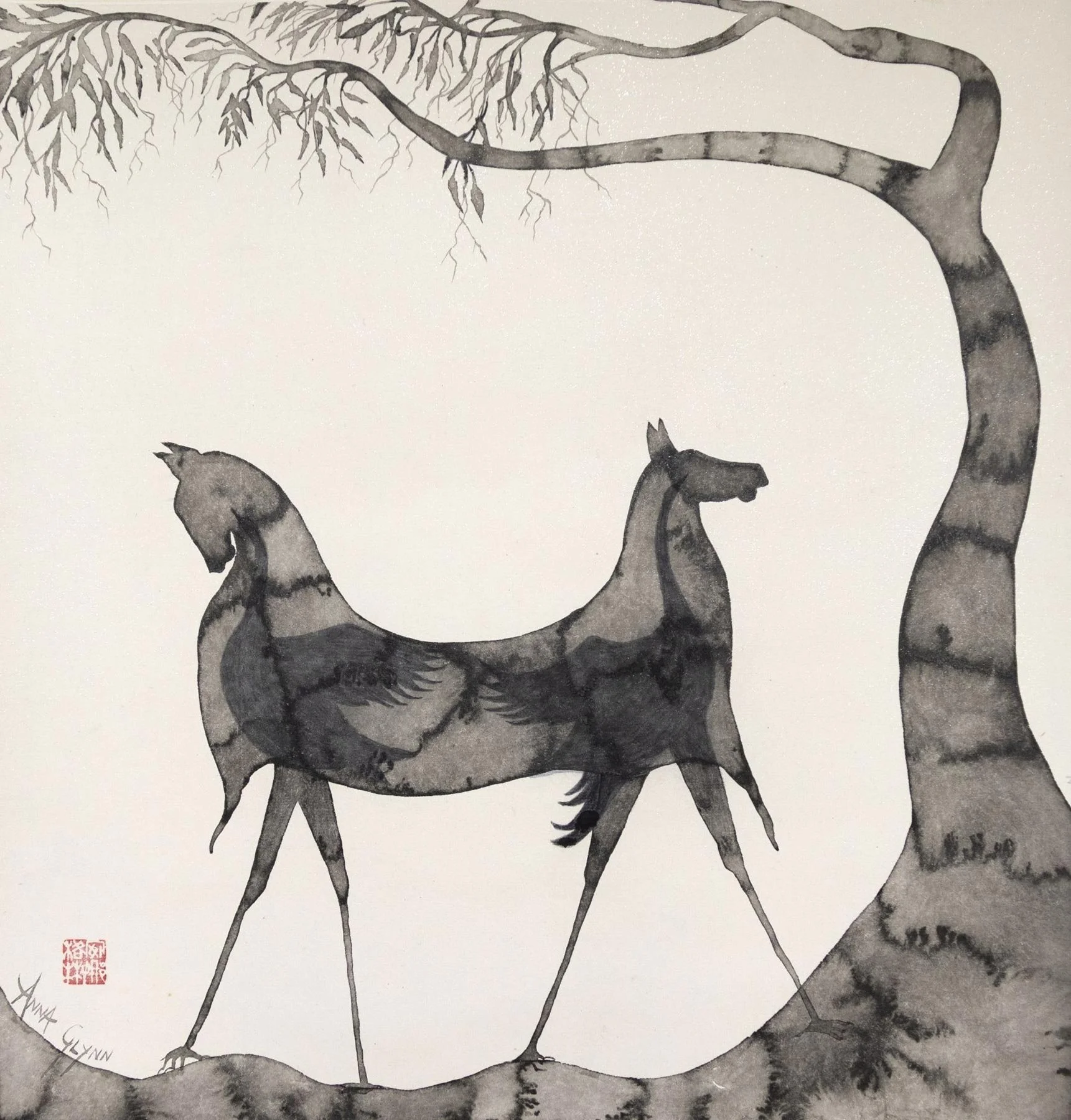 Marriage
Chinese ink on Xuan paper 
46 x 45 cm / framed 92 x 55 cm