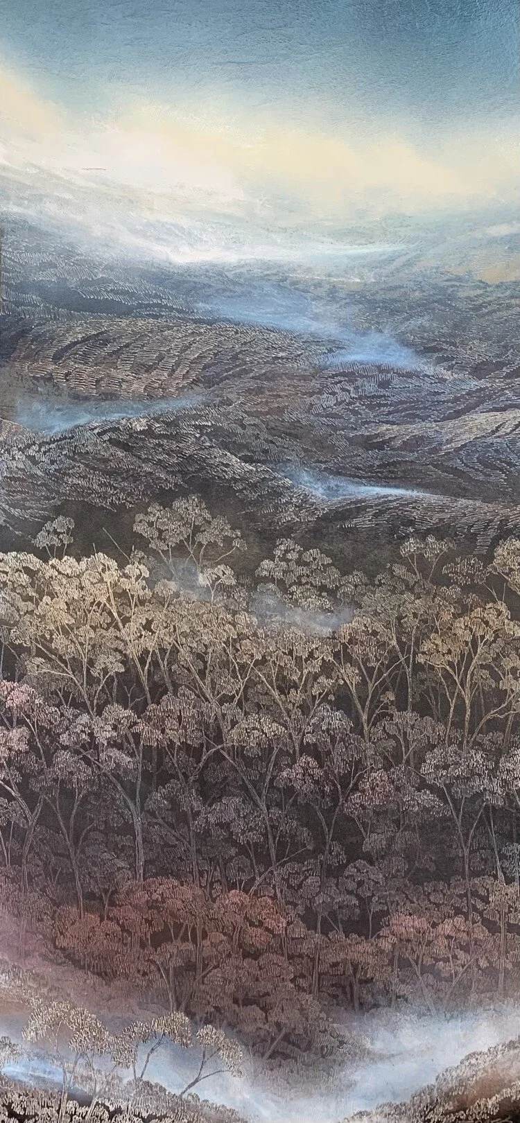 Distant 
ink, acrylic, soldering iron on board 
102 x 50 cm 