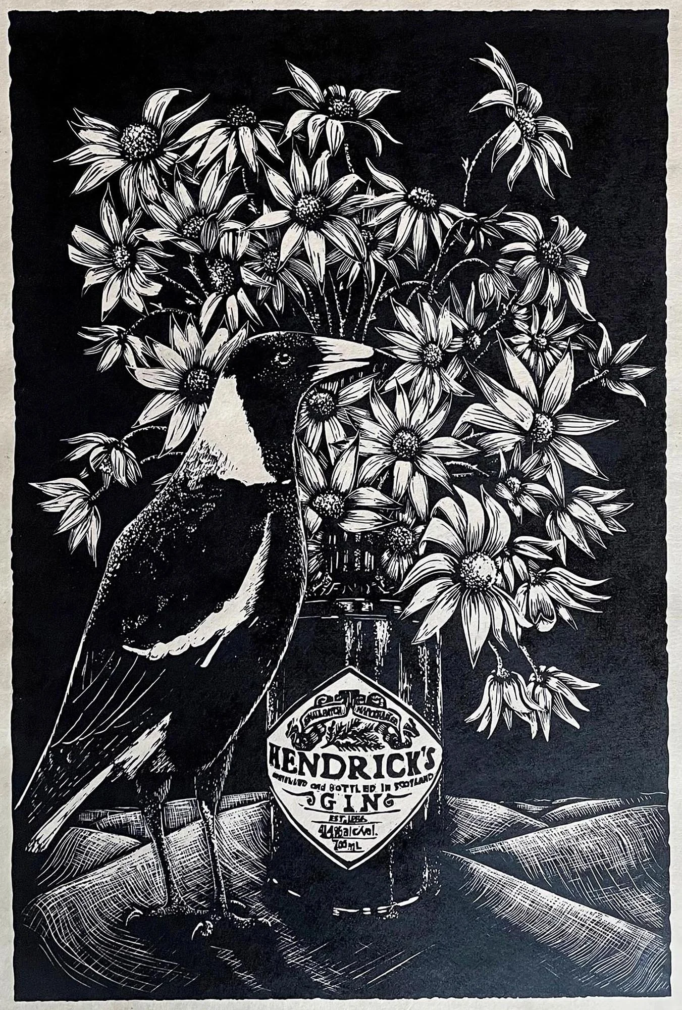 Flannel Flowers & Gin
linoprint ed. 25/30
30 x 45 cm / framed 53 x 65 cm
$1,100 (framed)