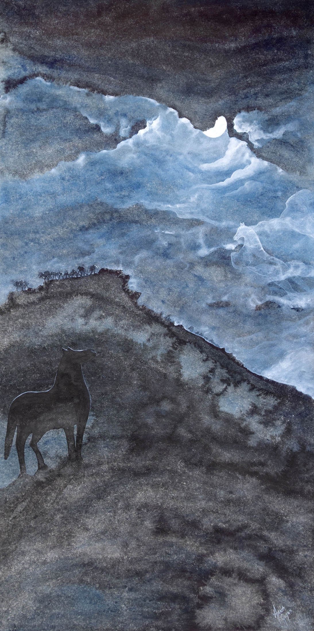 Pony Dreams by Full Moon
Ink on xuan paper
131 x 65 cm / 180 x 86 cm scroll
$6,500 [ RESERVED ]